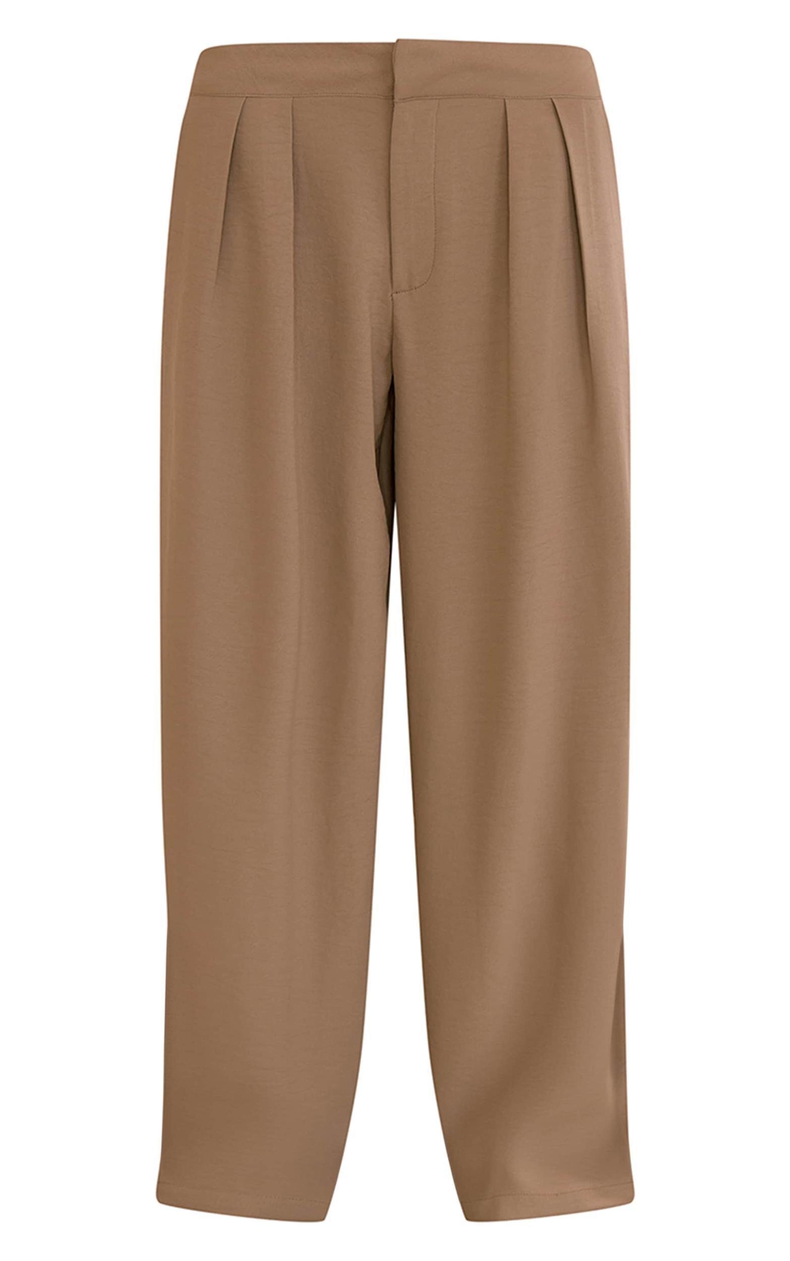  Mushroom Floaty Woven Double Pleat Wide Leg Pants Product Image