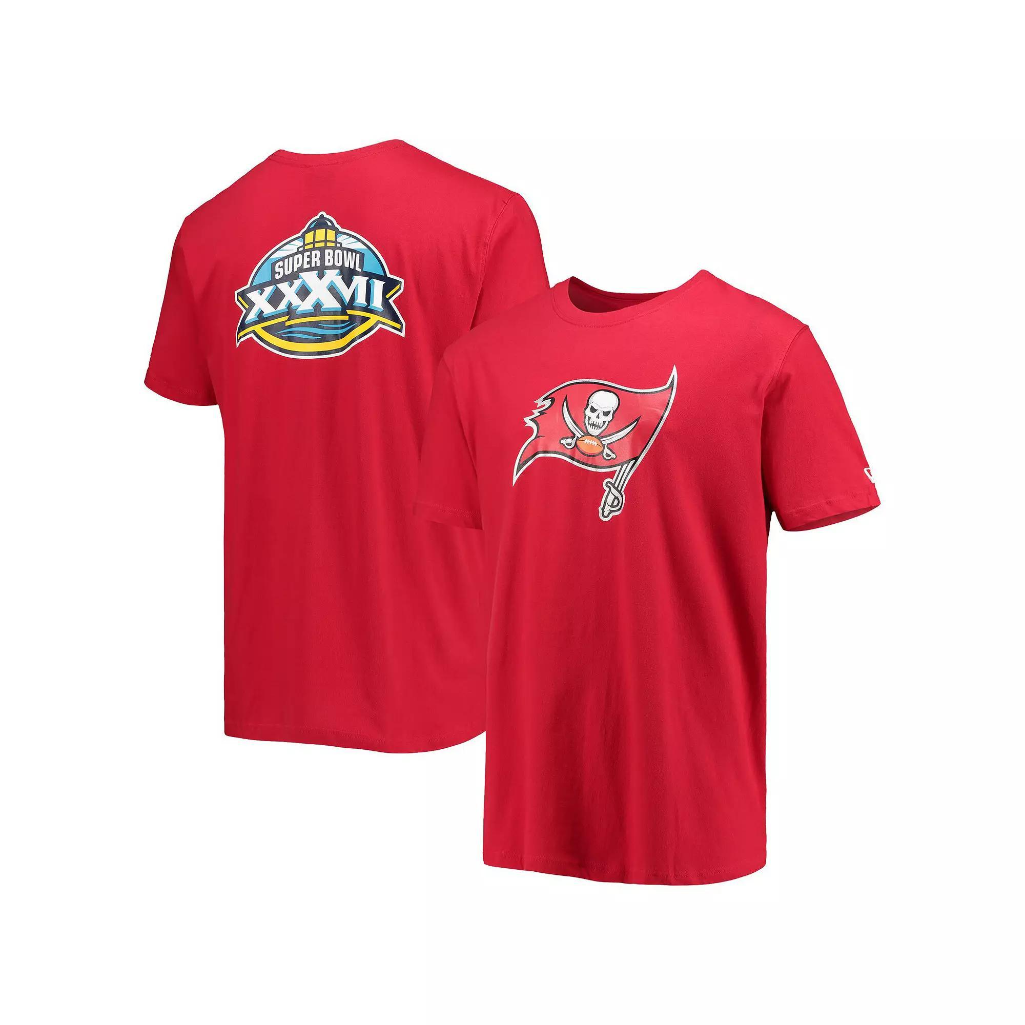 Men's New Era Red Tampa Bay Buccaneers Patch Up Collection Super Bowl XXXVII T-Shirt, Size: Small Product Image