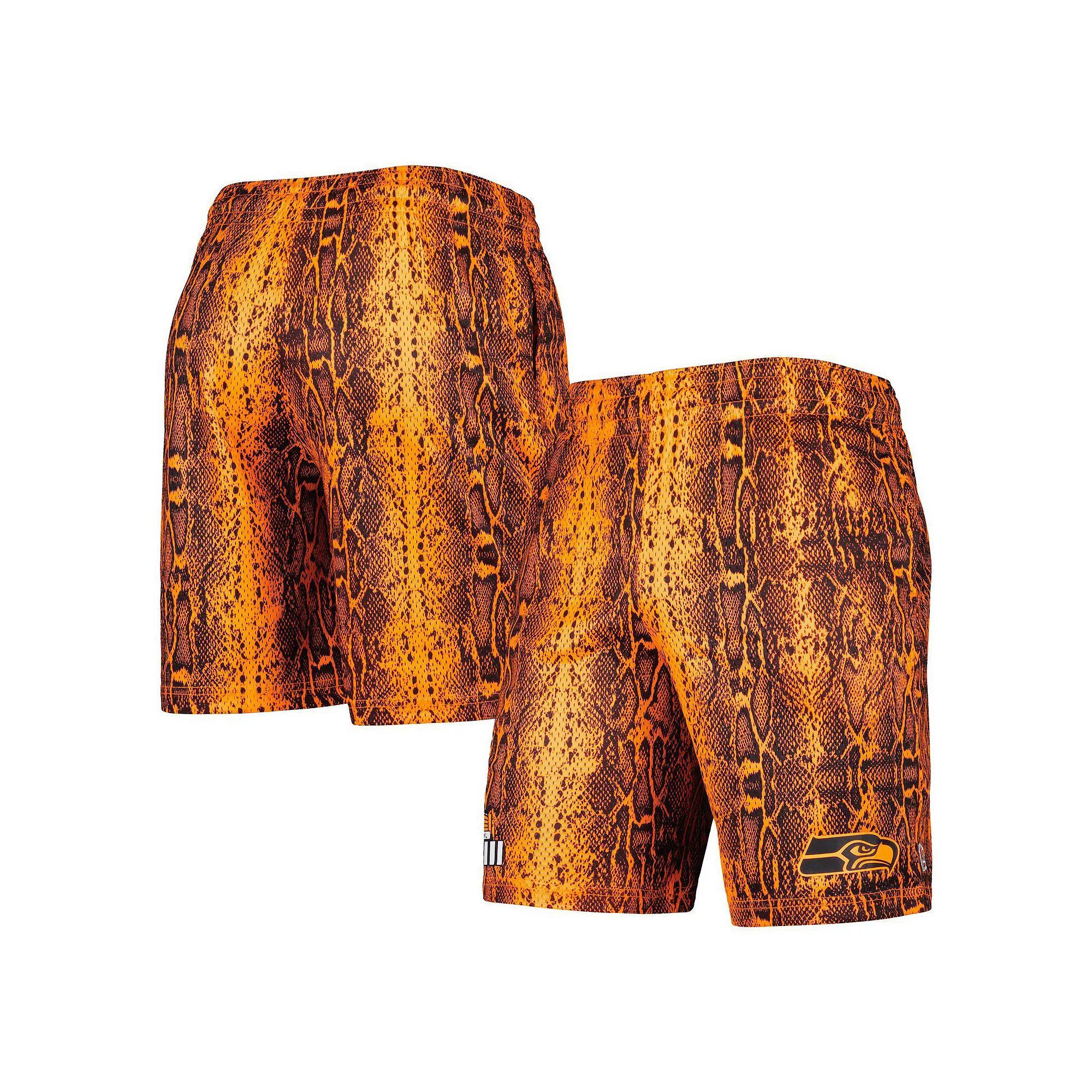 Men's New Era Orange Seattle Seahawks Summer Pop Shorts, Size: 3XL Product Image