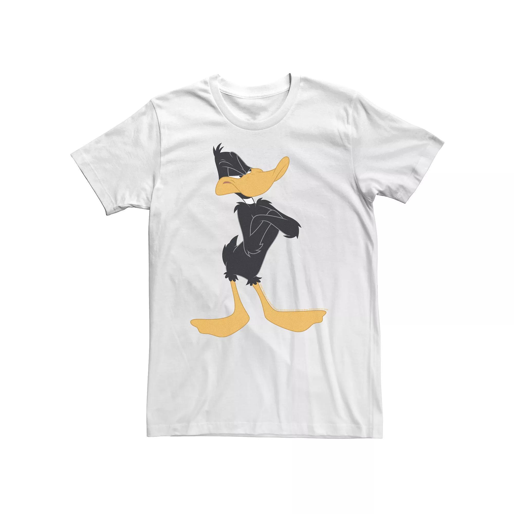 Big & Tall Looney Tunes Daffy Duck Crossed Arms Portrait Tee, Men's, Size: XXL Tall, White Product Image