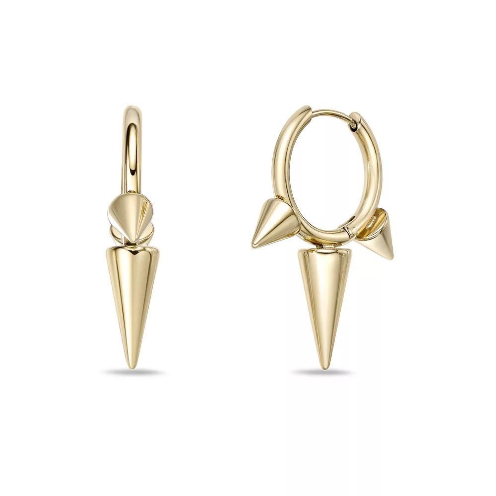 Men's LYNX Ion Plated Stainless Steel Spike Hoop Earrings Product Image