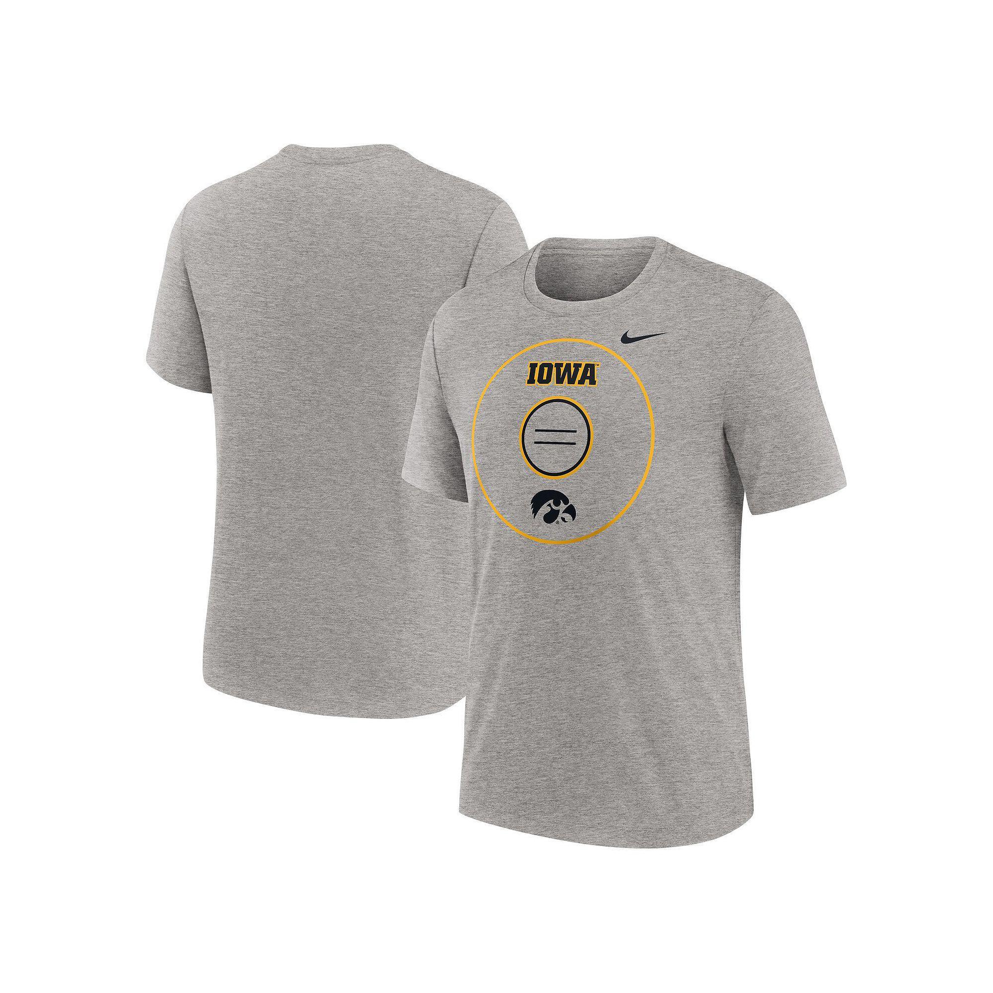 Men's Nike Heather Gray Iowa Hawkeyes Campus Local Tri-Blend T-Shirt, Size: XL, Grey Product Image