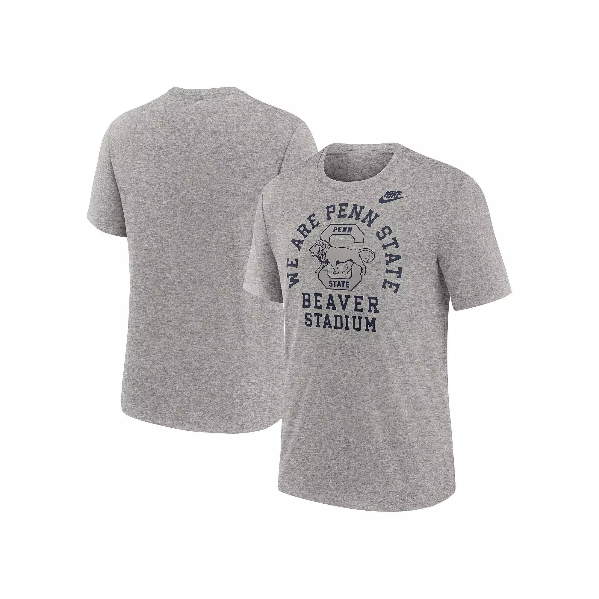 Men's Nike Heather Gray Penn State Nittany Lions Legacy Local Tri-Blend T-Shirt, Size: Medium, Grey Product Image