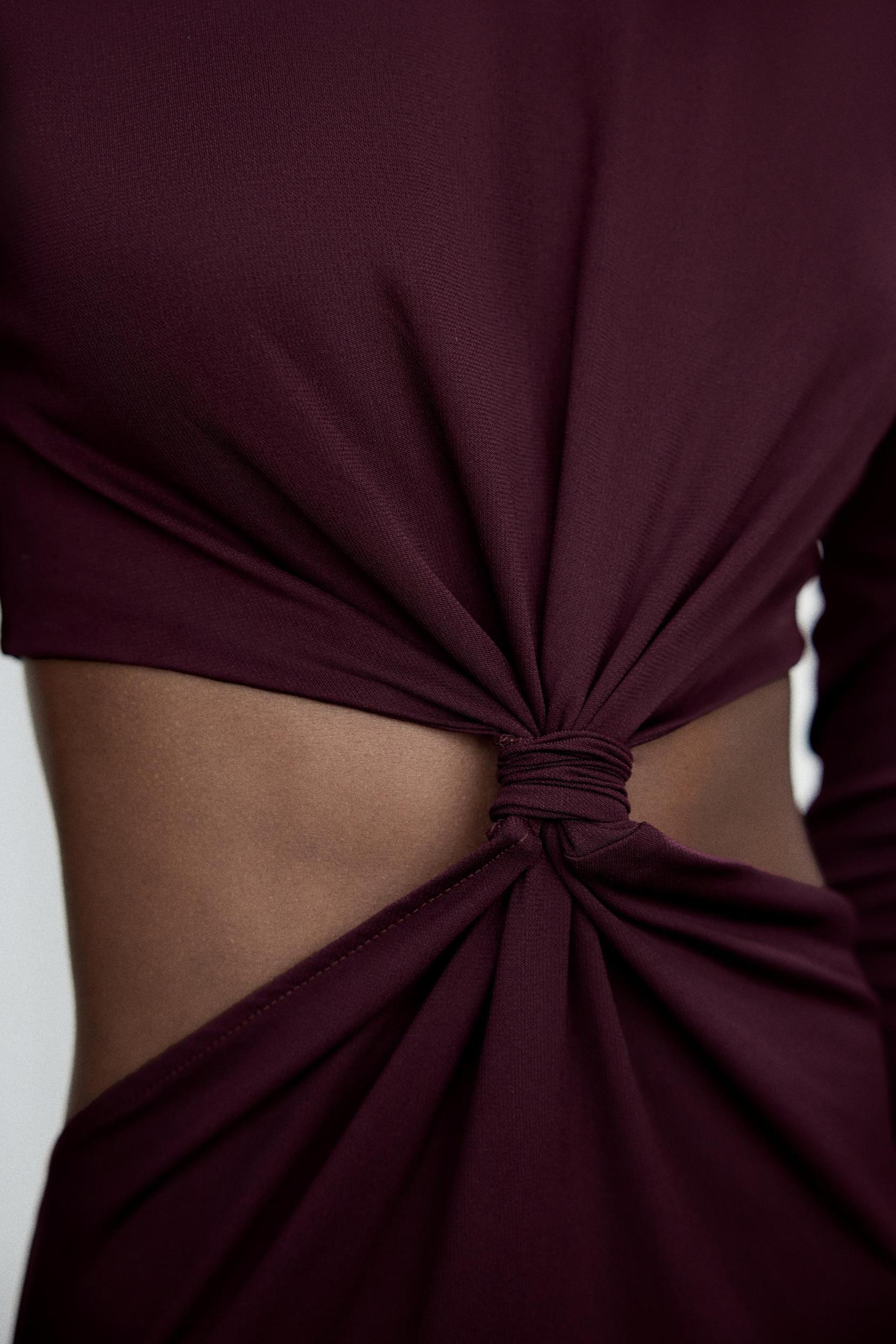 LONG CUT OUT KNOT DRESS Product Image