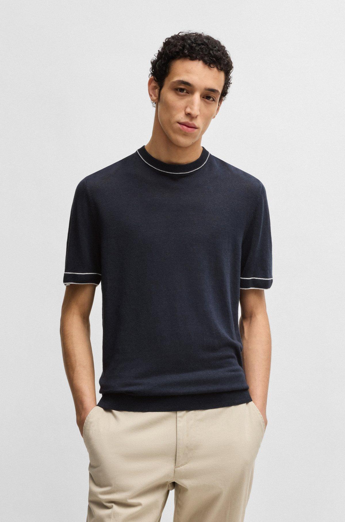 Linen-blend sweatshirt with tipping Product Image