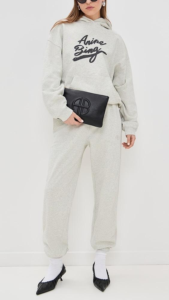 ANINE BING Lili Black Pebbled Pouch | Shopbop Product Image