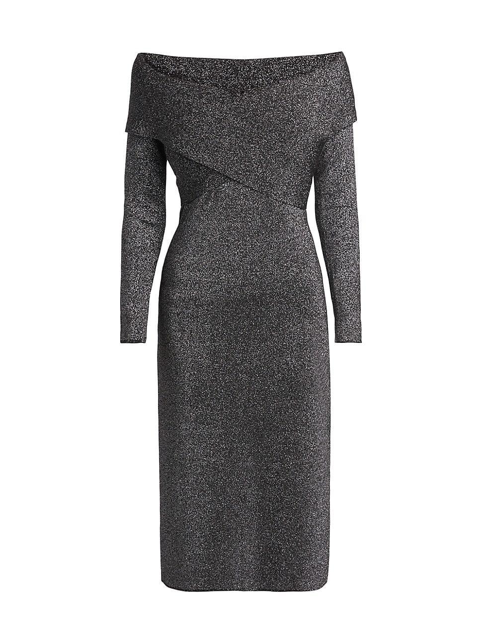 Womens Rowan Metallic Off-the-Shoulder Sweaterdress Product Image