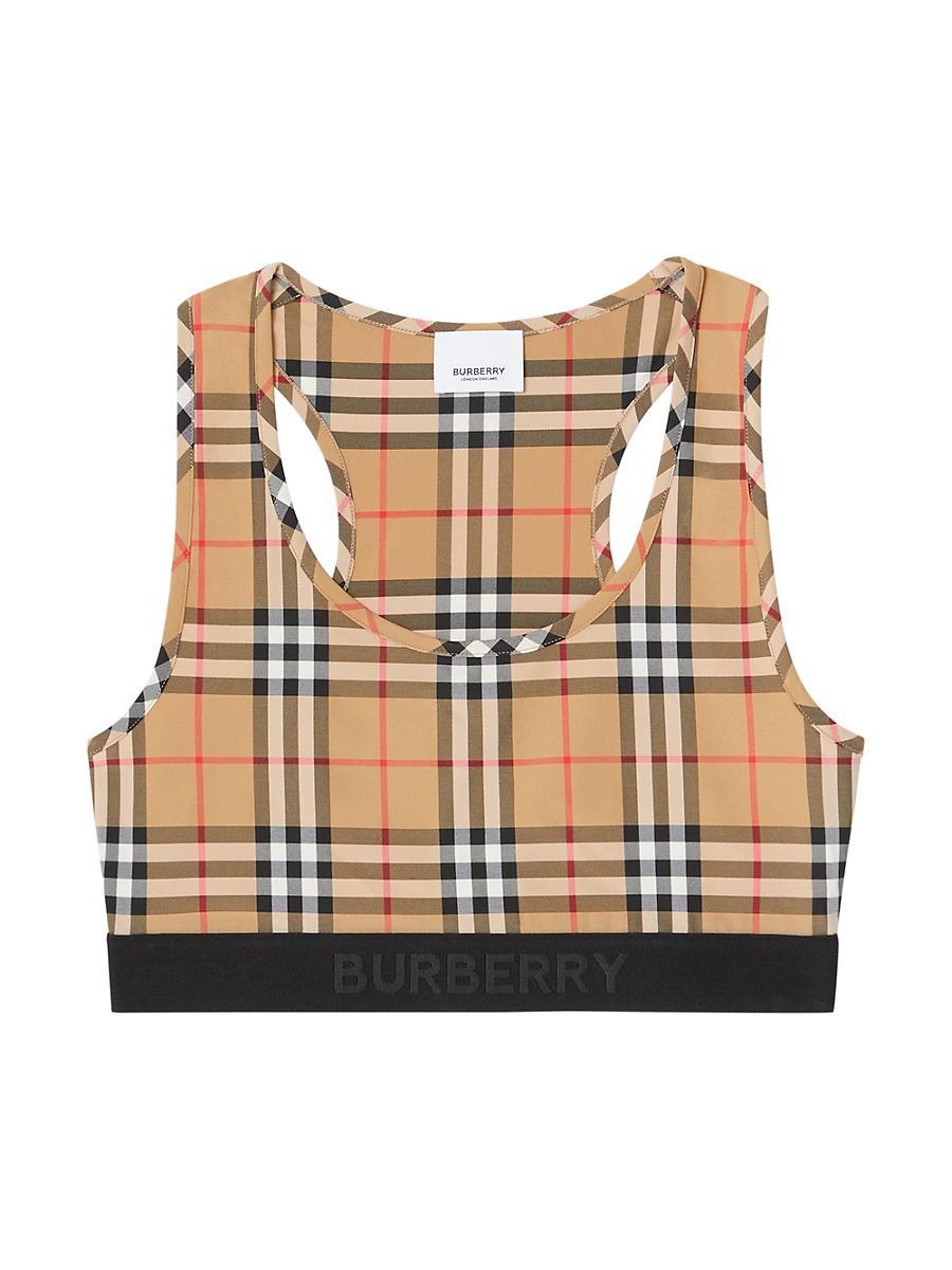 Womens Check Sports Bra Product Image