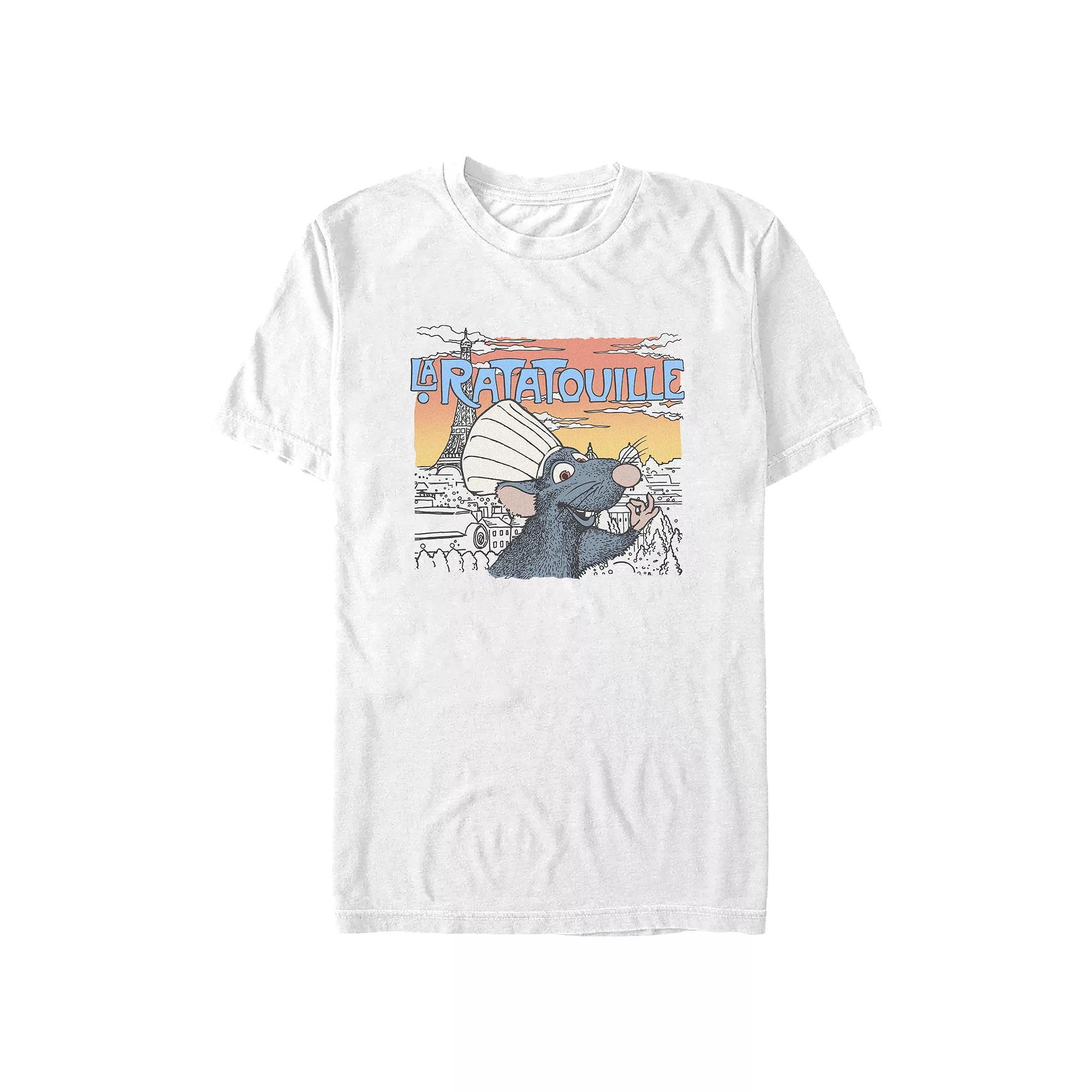 Disney / Pixar's Ratatouille Remy Wearing Chef's Hat Men's Graphic Tee, Size: Medium, Natural Product Image