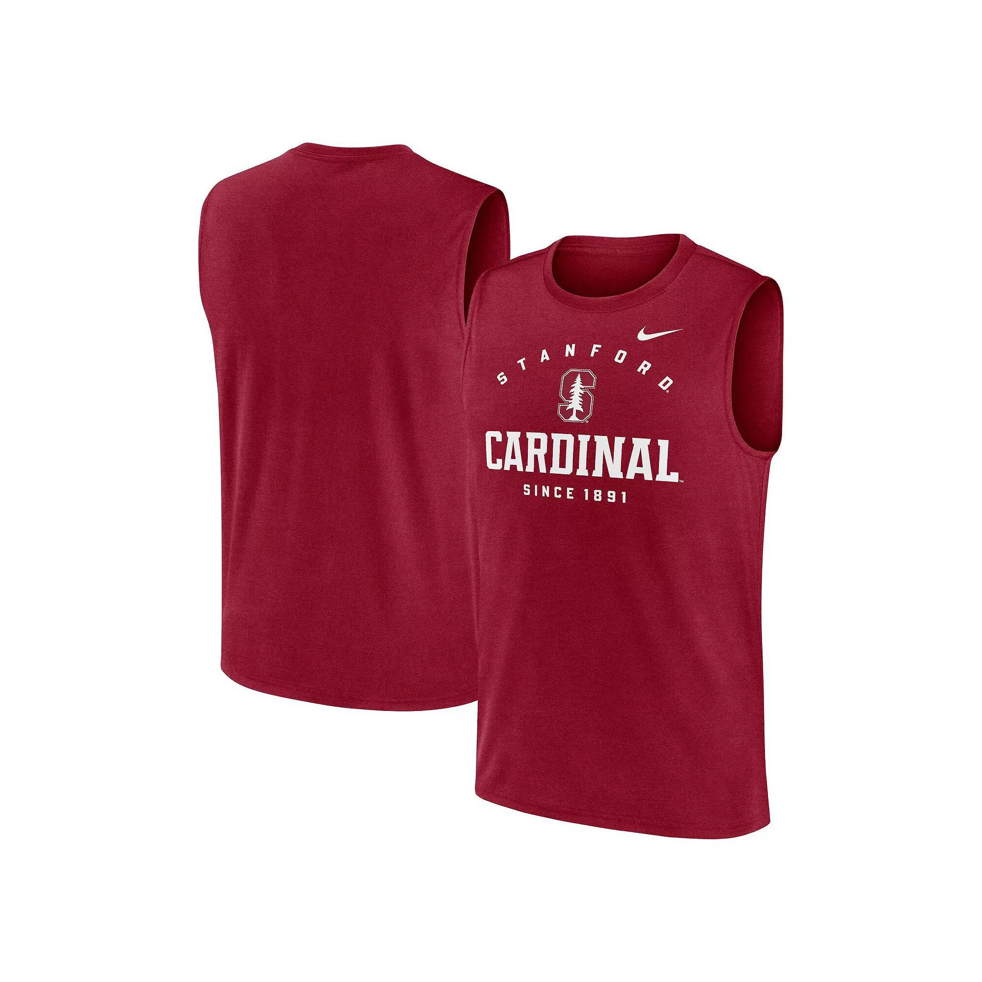 Men's Nike Cardinal Stanford Cardinal Primetime Legend Lock Up Performance Muscle Tank Top, Size: Large, Red Product Image