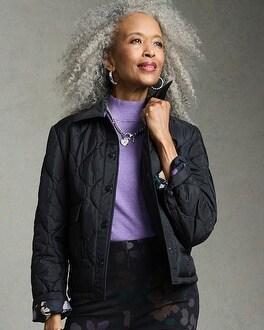 Faux Nylon Quilted Jacket Product Image