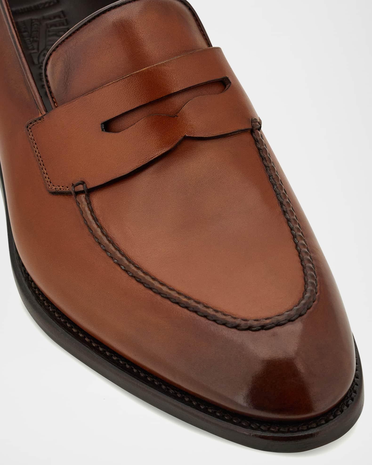 Men's Brandy Tramezza Leather Penny Loafers Product Image