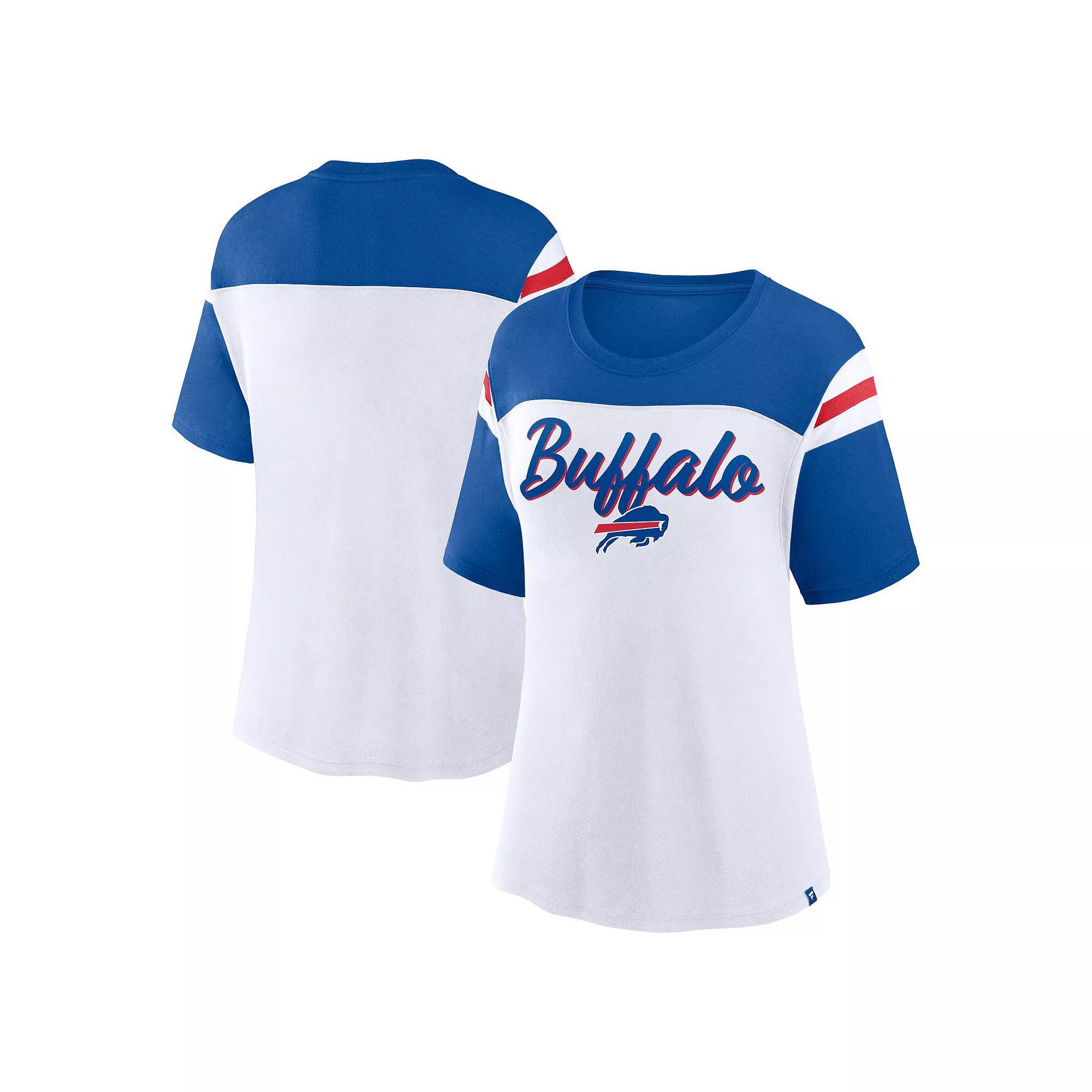 Women's Fanatics White/Royal Buffalo Bills Cheer Chant Fashion T-Shirt, Size: 3XL Product Image