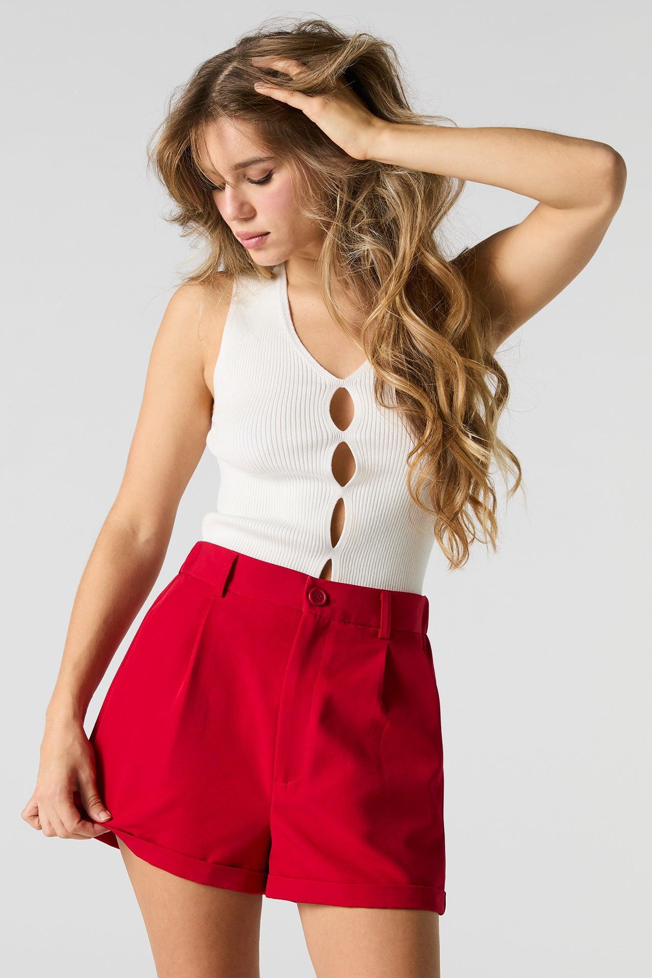 Elastic Waist Rolled Hem Short Female Product Image