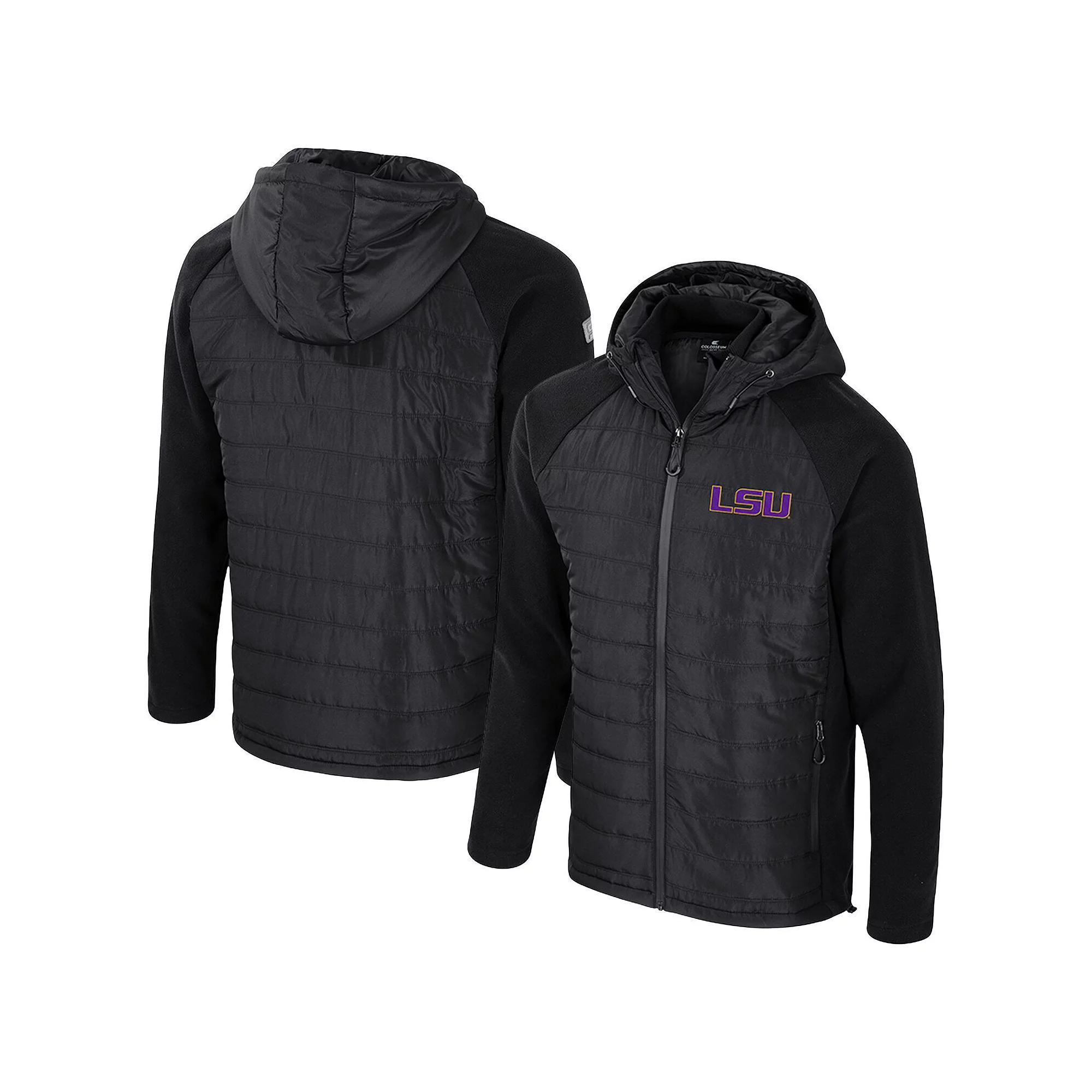 Men's Colosseum Black LSU Tigers Block The Sun Full-Zip Hooded Jacket, Size: XL Product Image