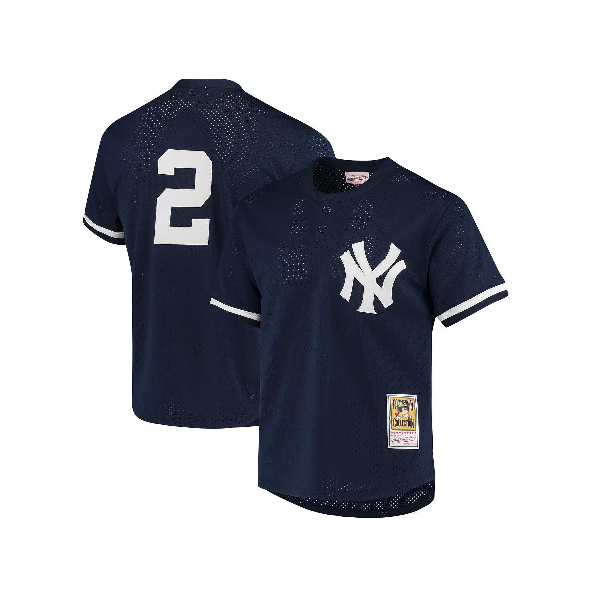 Men's Mitchell & Ness Derek Jeter Navy New York Yankees Cooperstown Collection 1995 Batting Practice Jersey, Size: 3XL, Blue Product Image