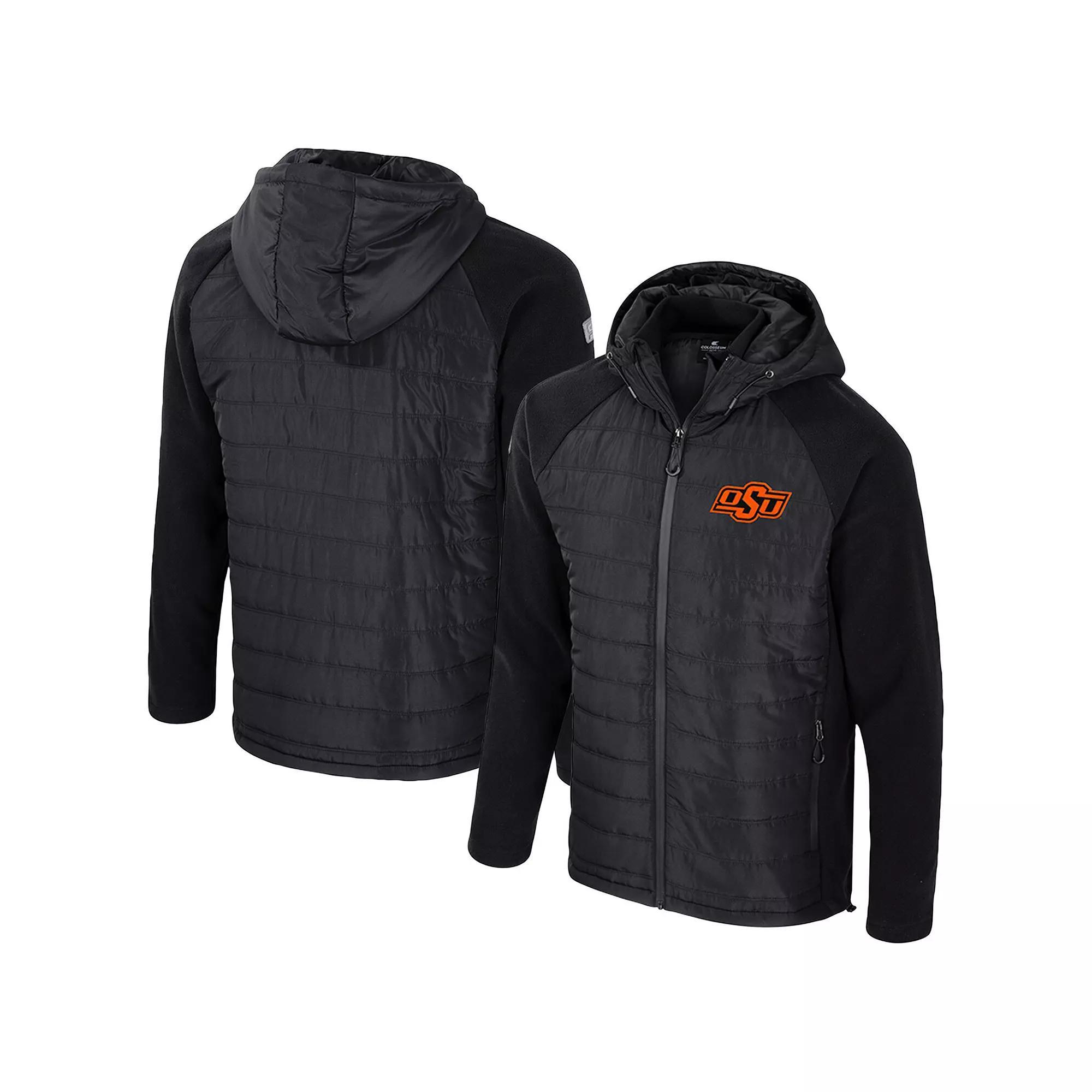 Men's Colosseum  Black Oklahoma State Cowboys Block The Sun Full-Zip Hoodie Jacket, Size: 2XL Product Image