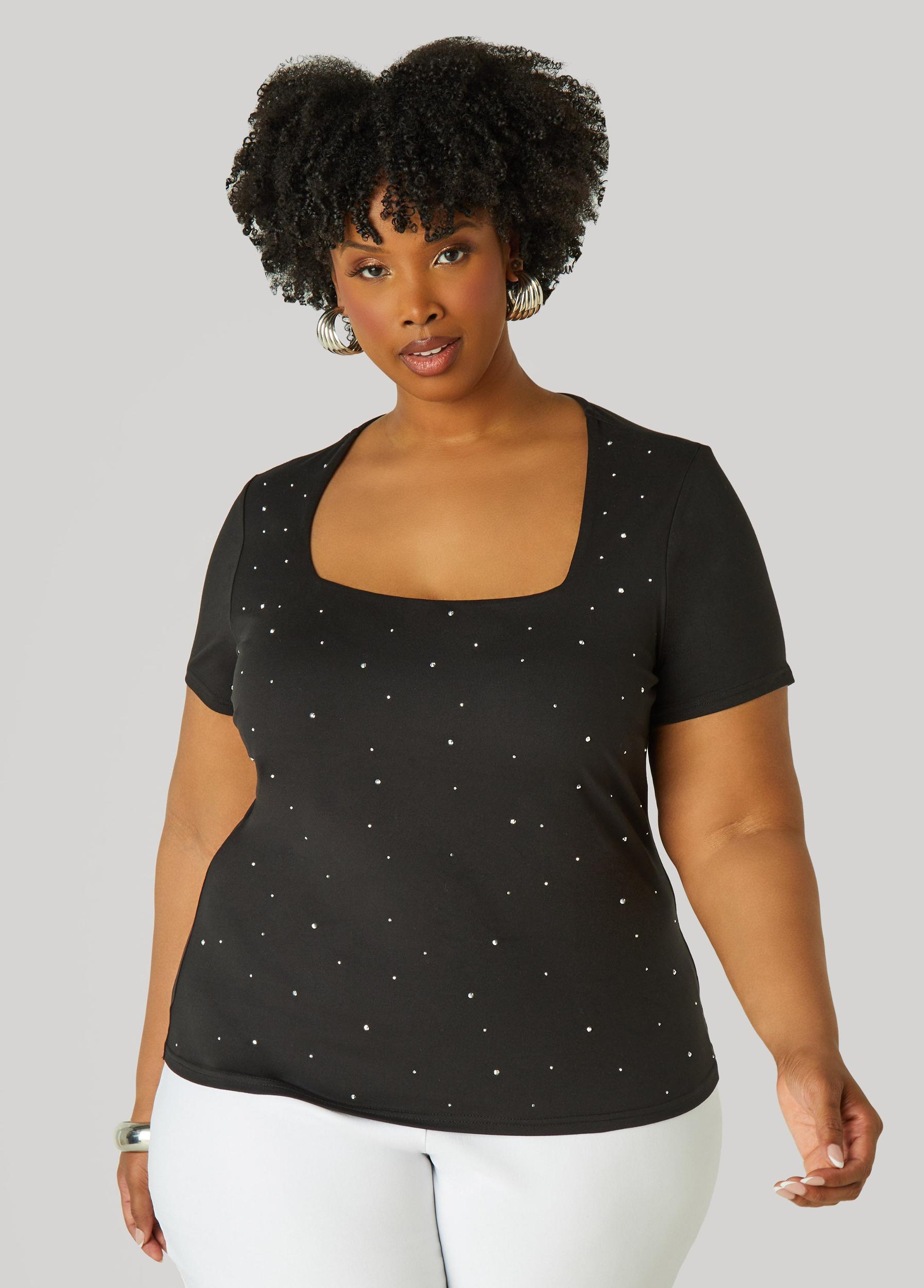 Square Neck Crystal Tee Product Image