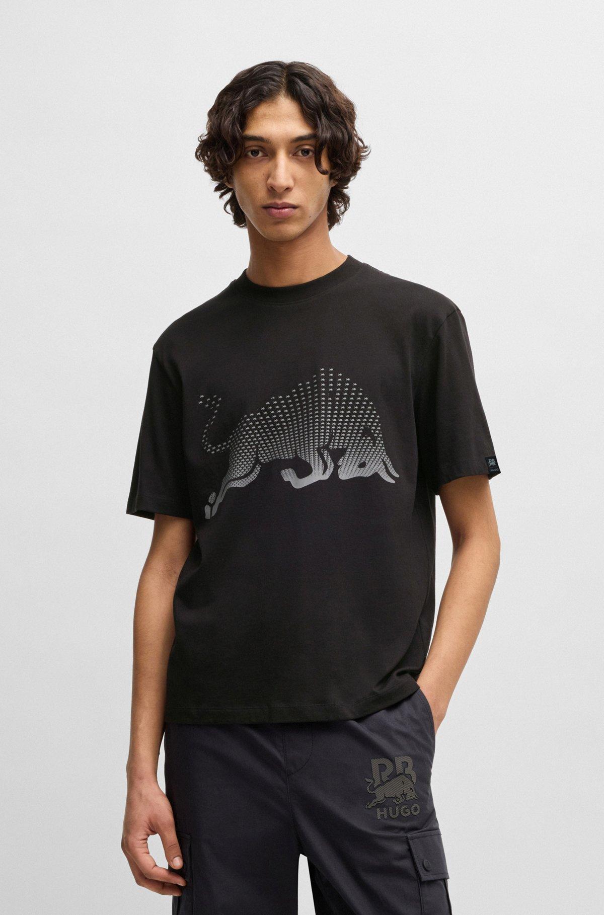 HUGO x RB cotton-jersey T-shirt with degradé bull graphic Product Image