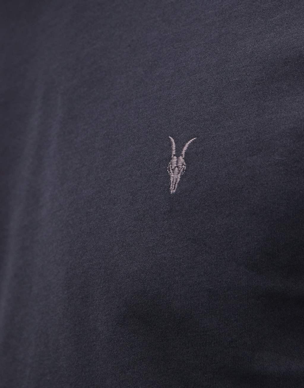 AllSaints Brace brushed cotton t-shirt in deep blue Product Image