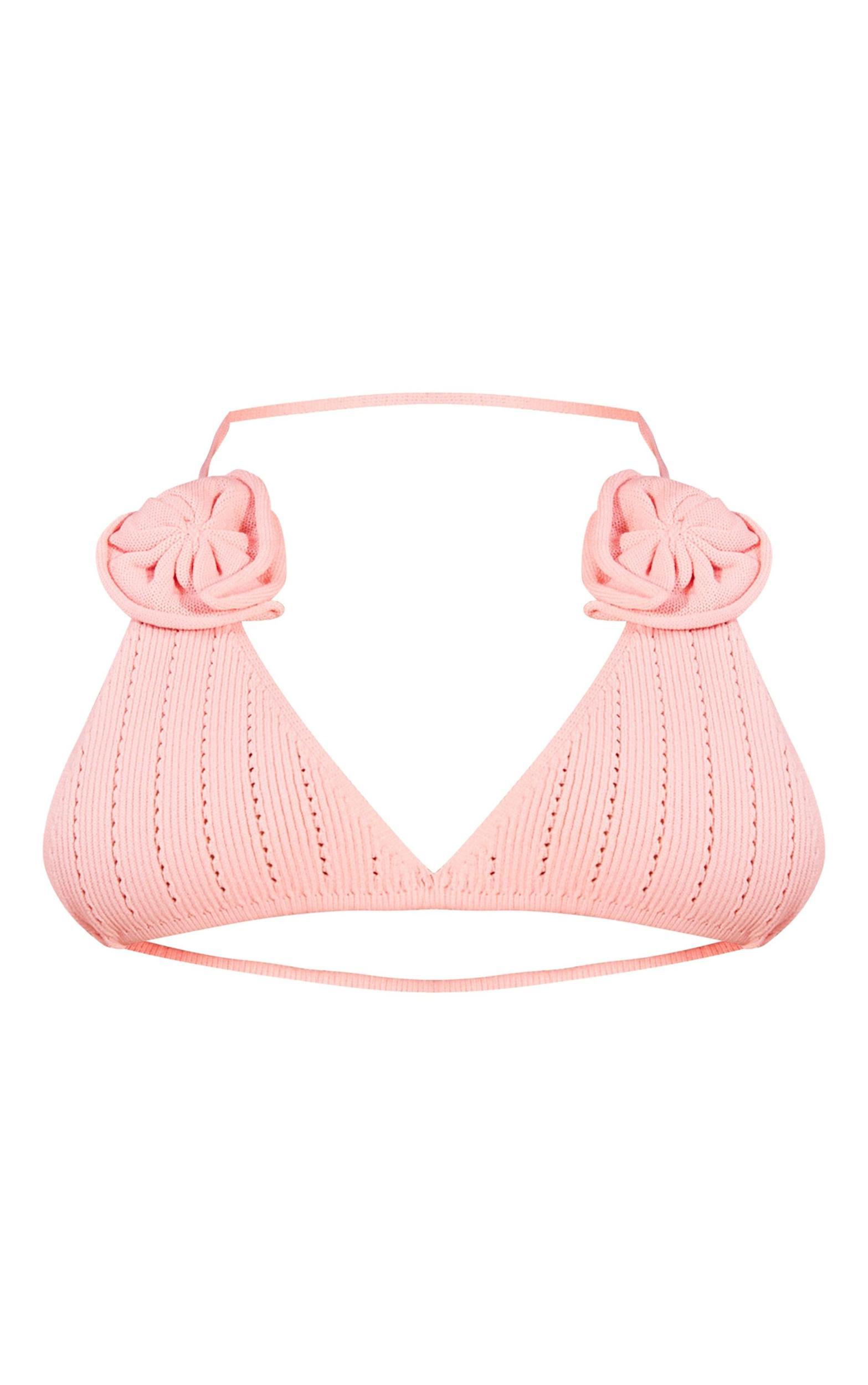 Petite Pink Knit Applique Bralet And Skirt Set Product Image