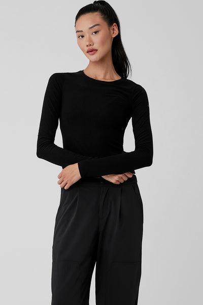 Ribbed Sea Coast Long Sleeve - Black Product Image