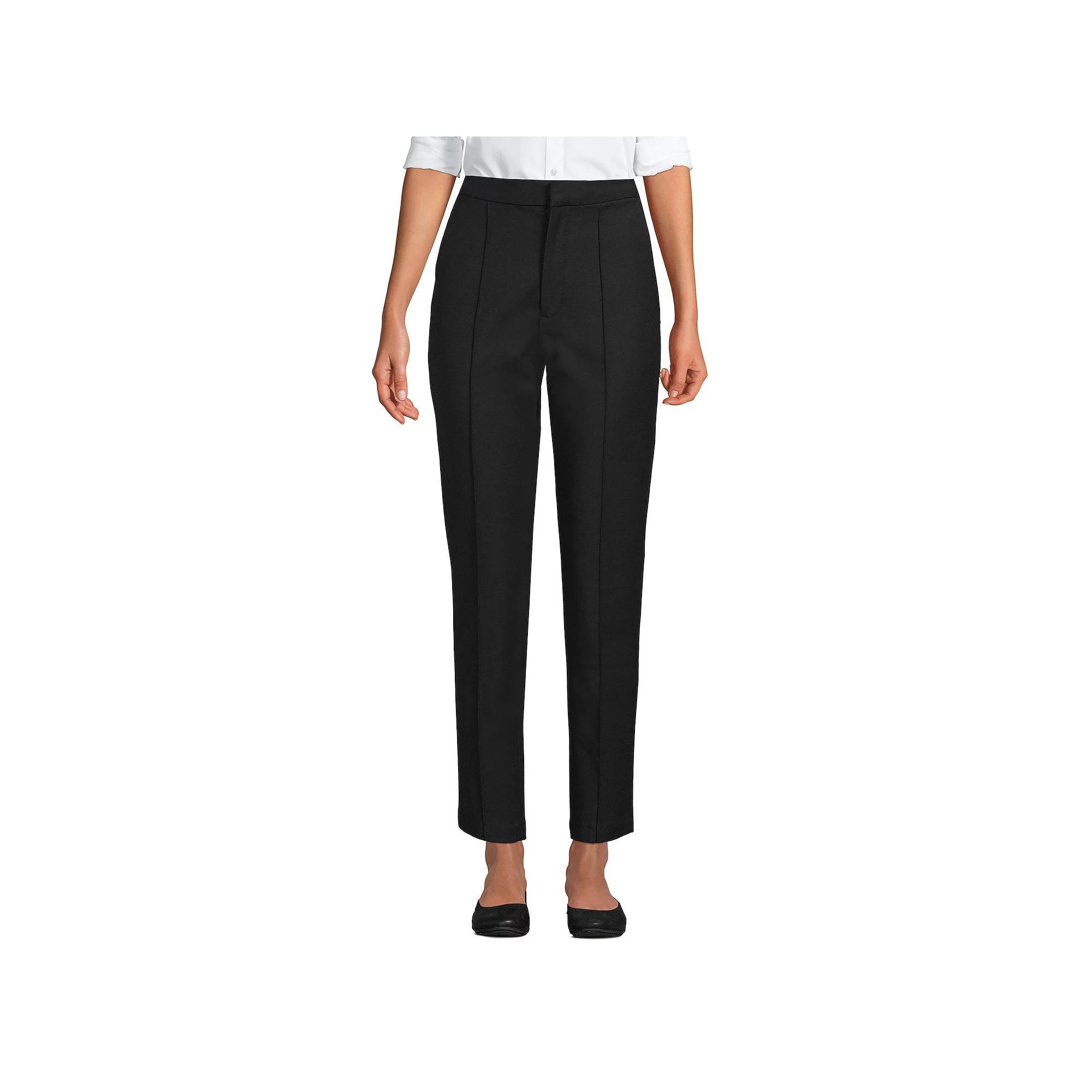 Women's Lands' End High Waisted Bi-Stretch Pintuck Pencil Ankle Pants, Size: 10, Deep  Blue Product Image