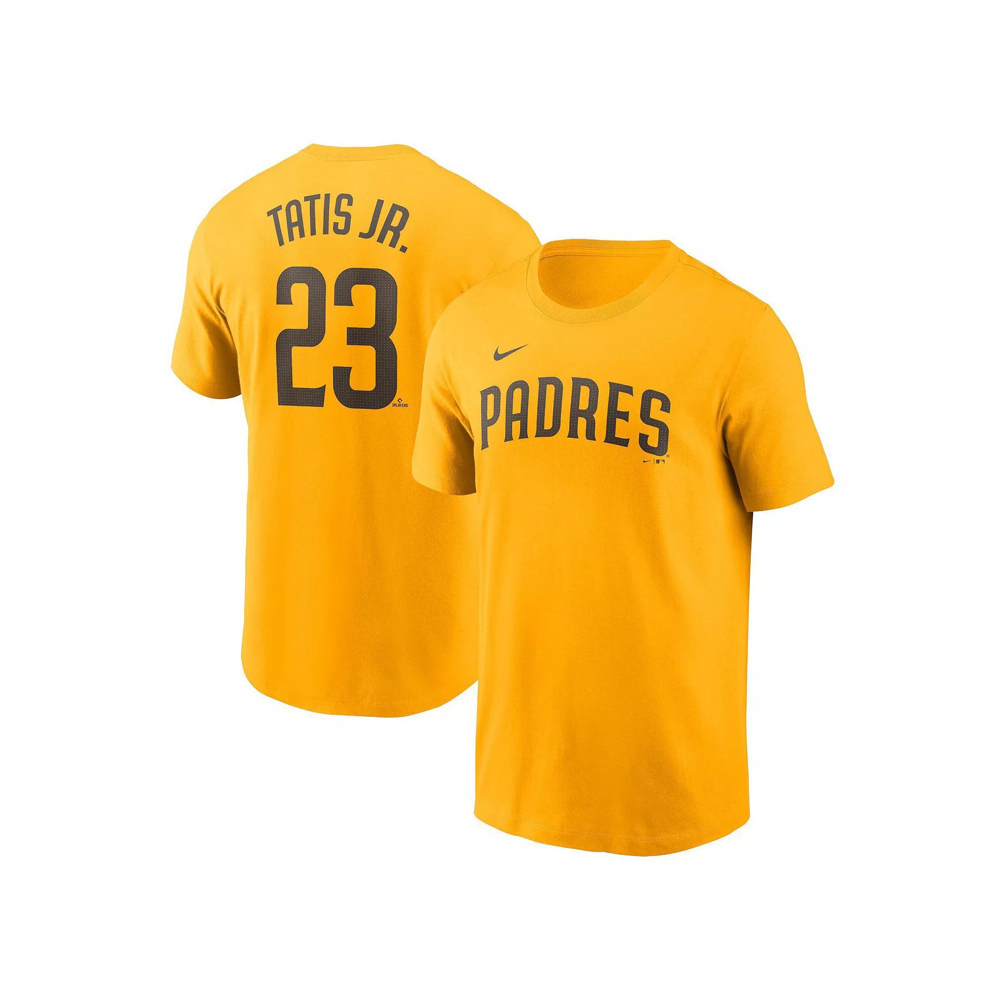 Men's Nike Fernando Tatis Jr. Gold San Diego Padres Fuse Name & Number T-Shirt, Size: 2XL Product Image