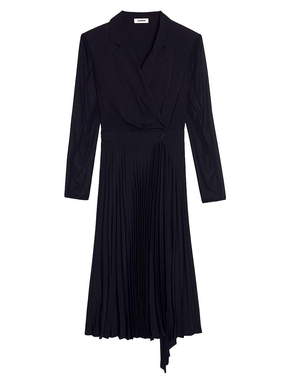 Sandro House Pleated Midi Dress Product Image