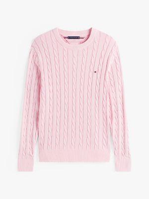 Classic Cable Knit Crewneck Sweater Product Image