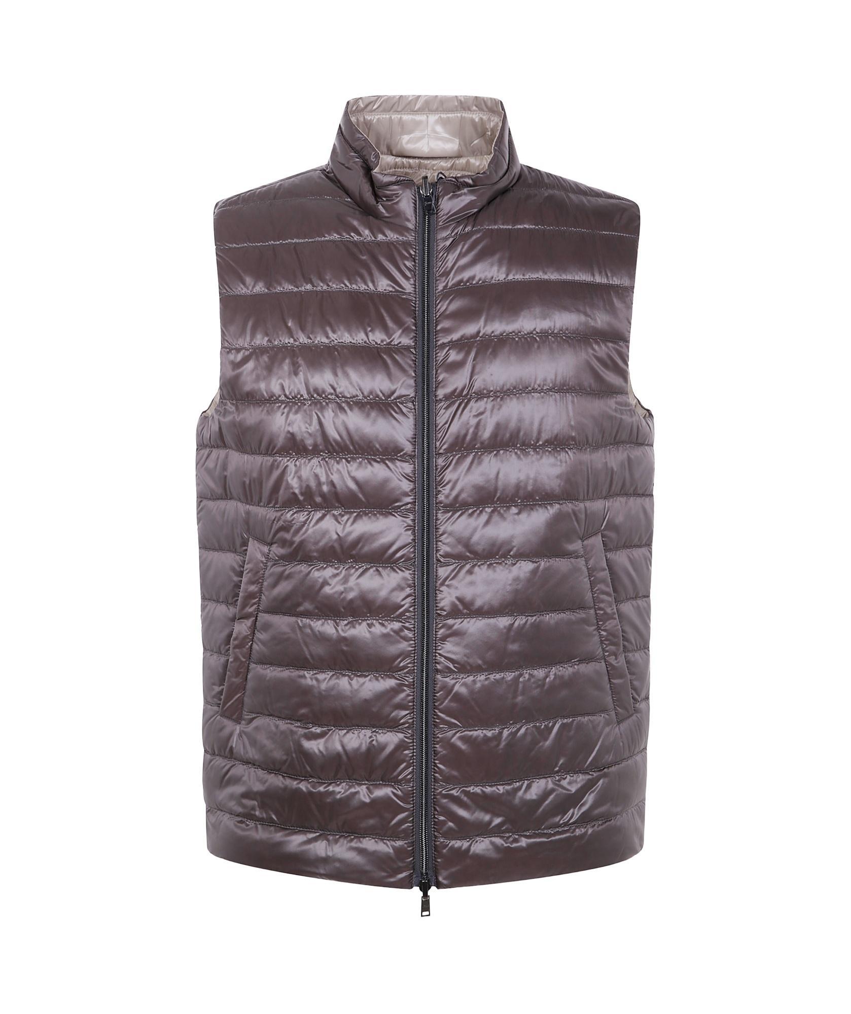 HERNO Sleevless Zipper Vest In Gray Product Image