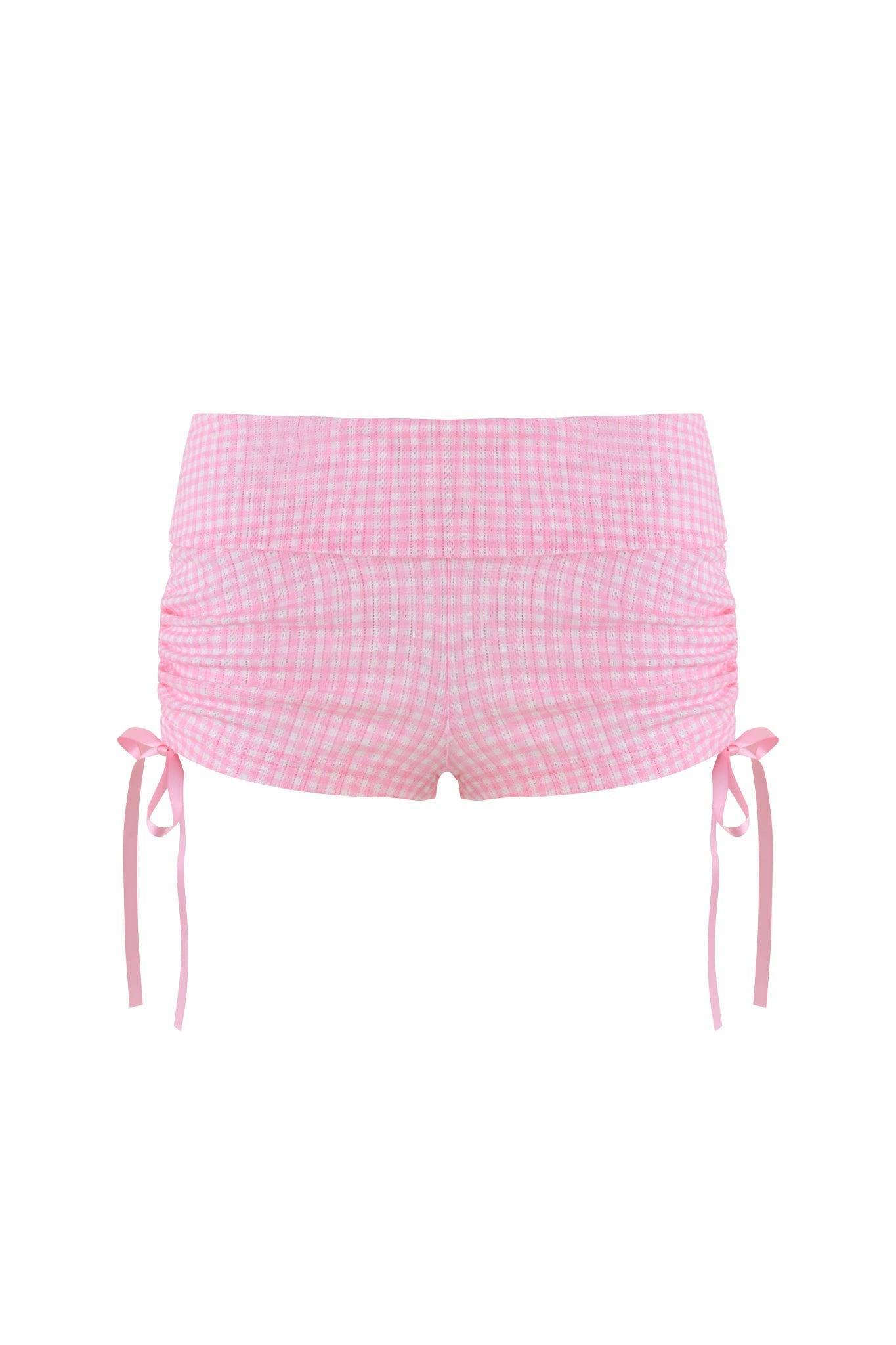 MIA SHORT - PINK : PINK GINGHAM Product Image