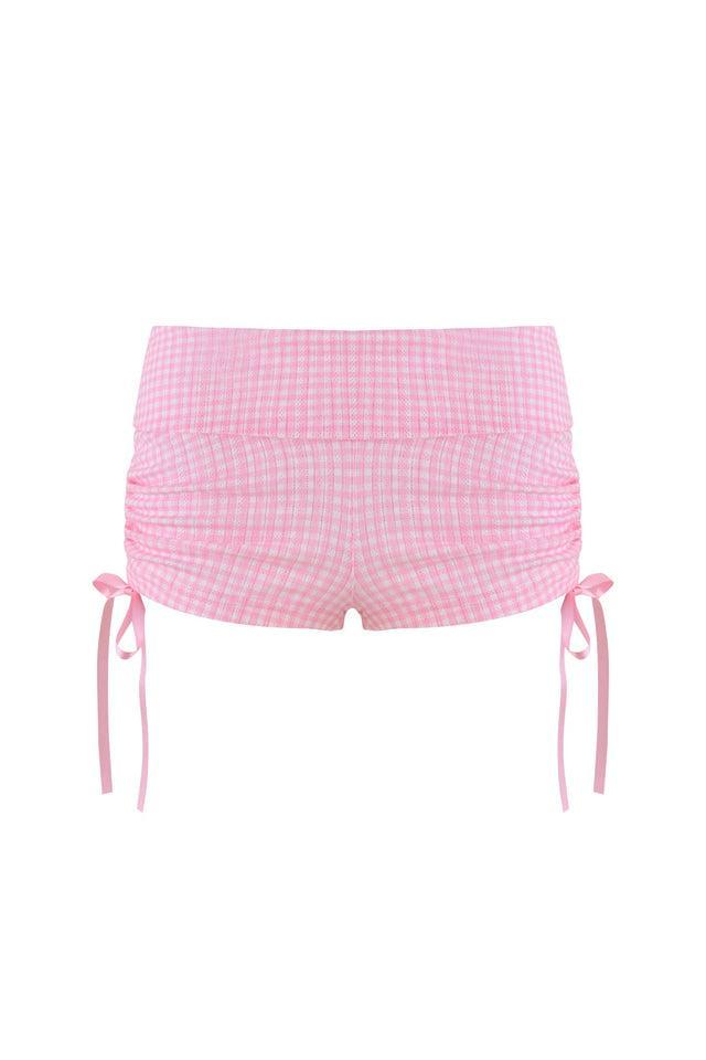 MIA SHORT - PINK : PINK GINGHAM Product Image