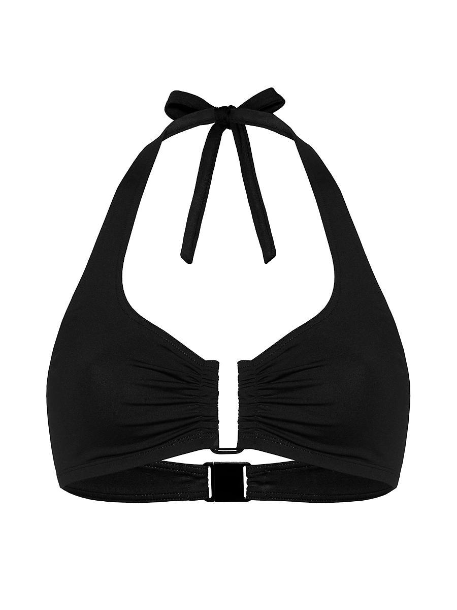 Womens Dedicace Ruched Halter Bikini Top Product Image