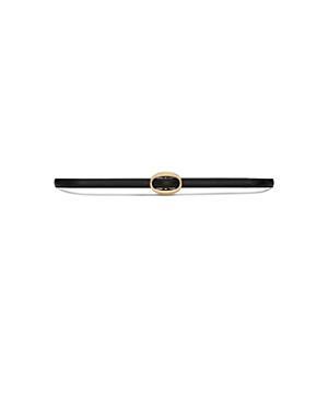 Womens Oval Buckle Thin Belt in Smooth Leather Product Image