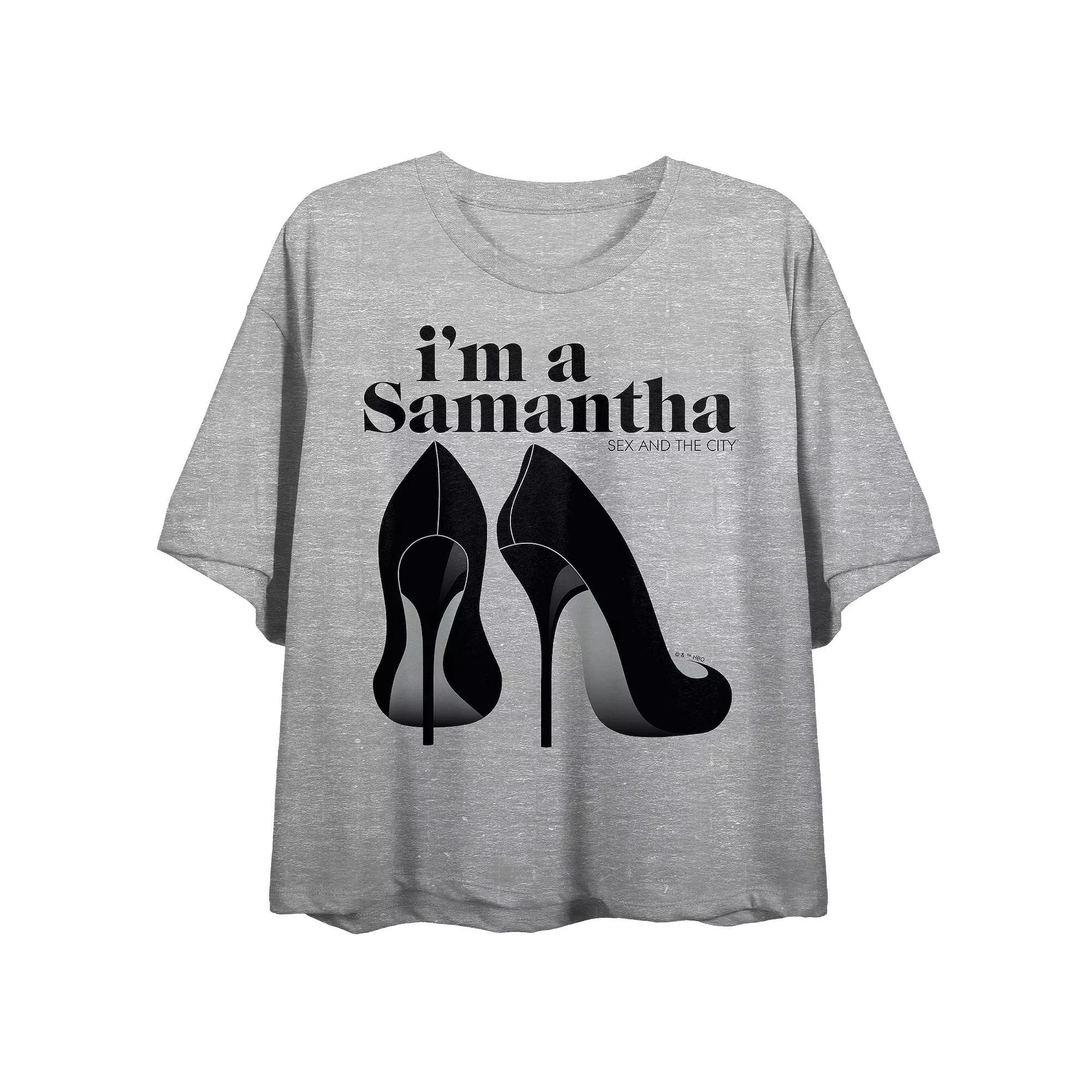 Women's Sex And The City "I'm a Samantha" Crewneck Graphic Tee, Girl's, Size: Large, Gray Product Image