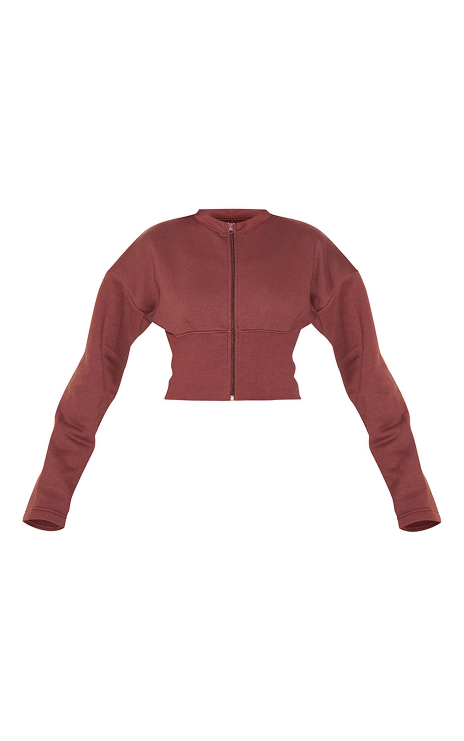 Plum Sheer Woven Ruffle Tie Crop Blouse Product Image