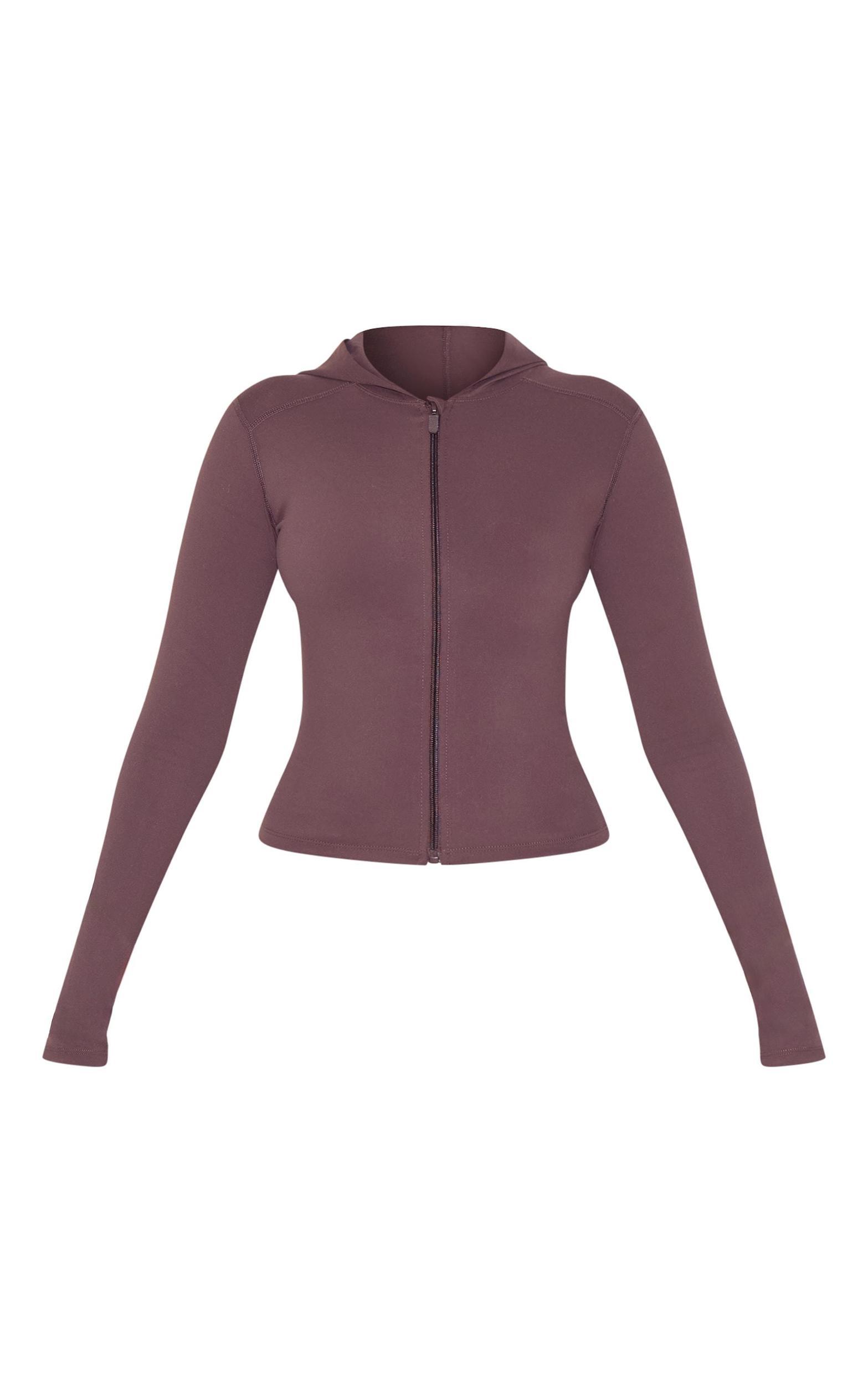 Dark Chocolate Sculpt Hooded Gym Jacket Product Image