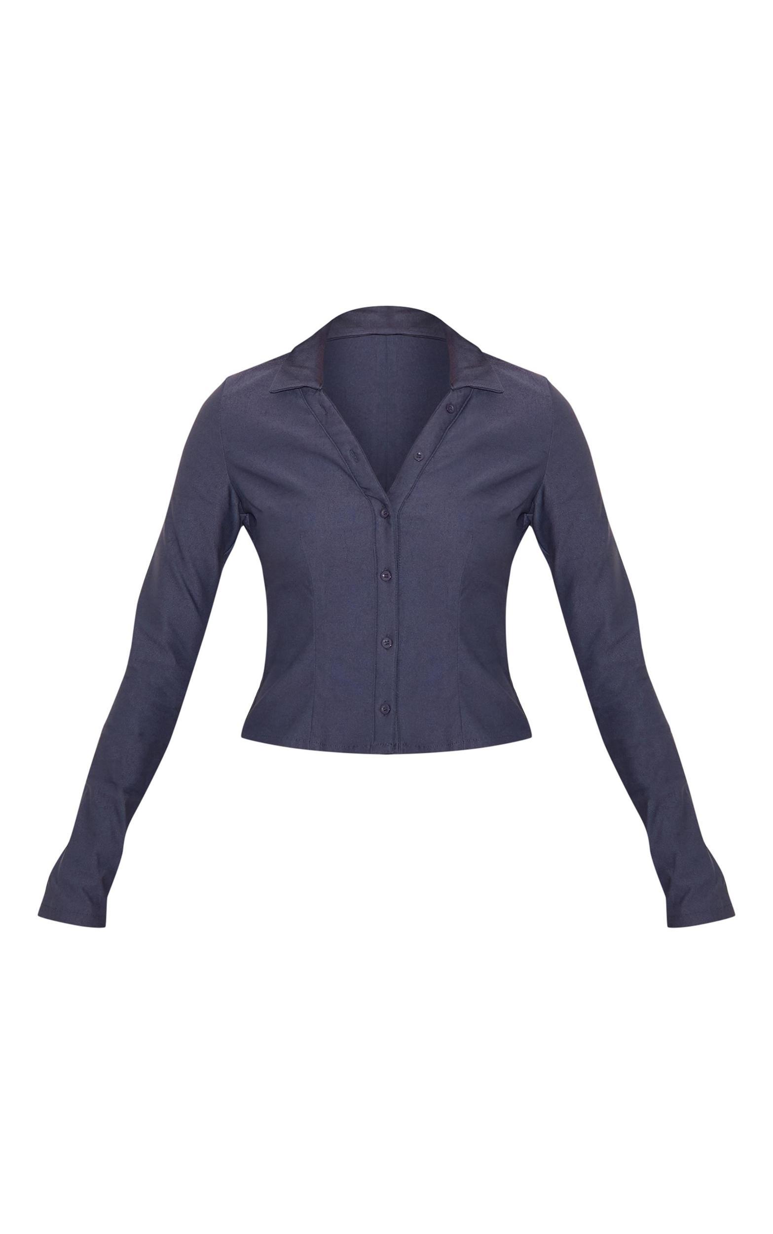 Dark Grey Woven Long Sleeve Cargo Shirt Product Image
