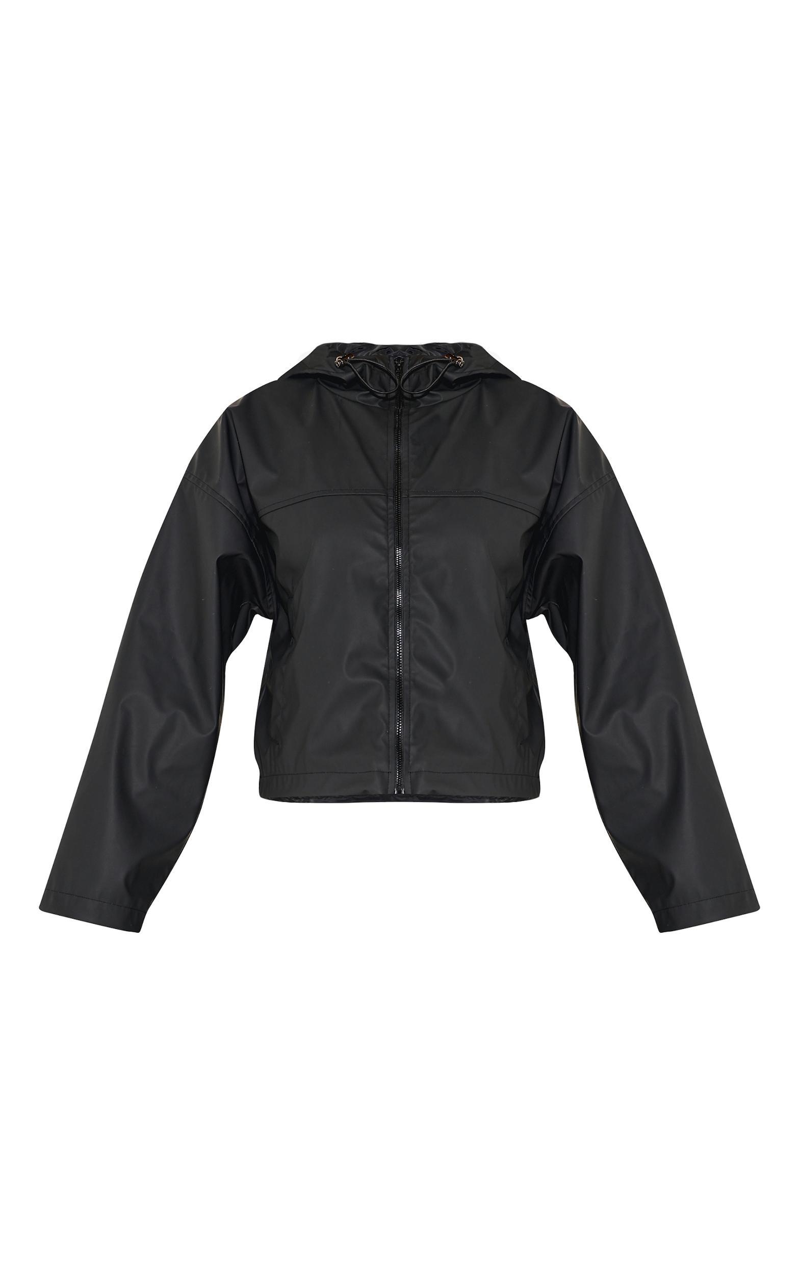 Black Cropped Hooded Jacket Product Image