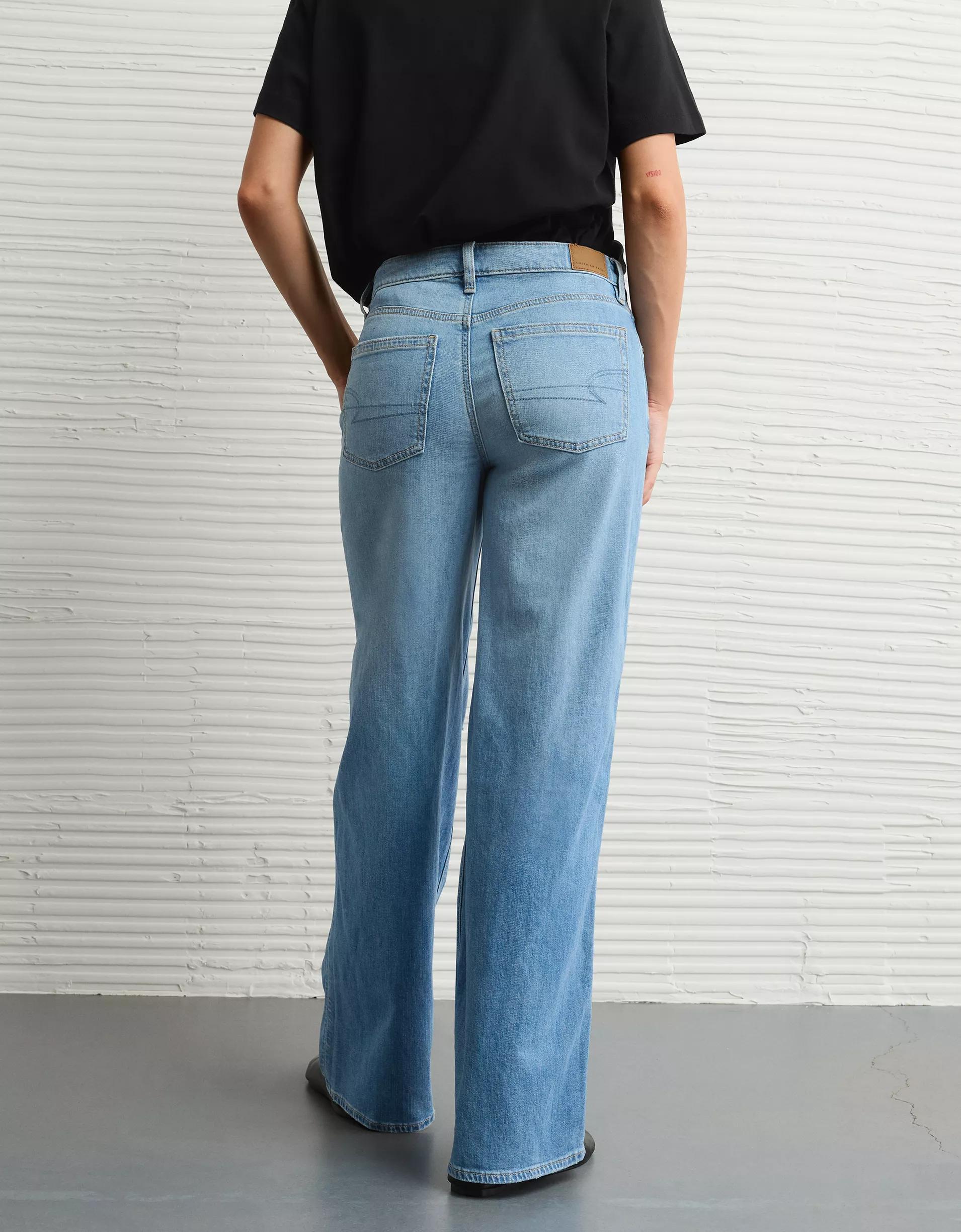 AE Dreamy Drape Stretch Ripped Low-Rise Baggy Wide-Leg Jean Product Image