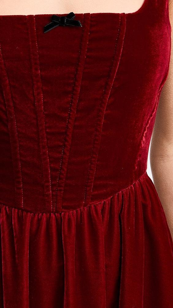 WAYF Bustier Velvet Midi Dress | Shopbop Product Image