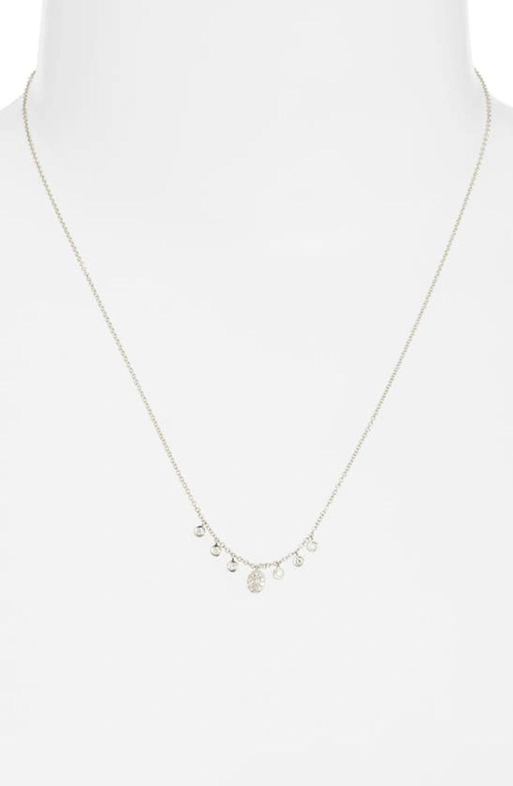 MEIRA T Women's 14k-white-gold & .16 Tcw Diamond Disc Necklace In White Gold Product Image