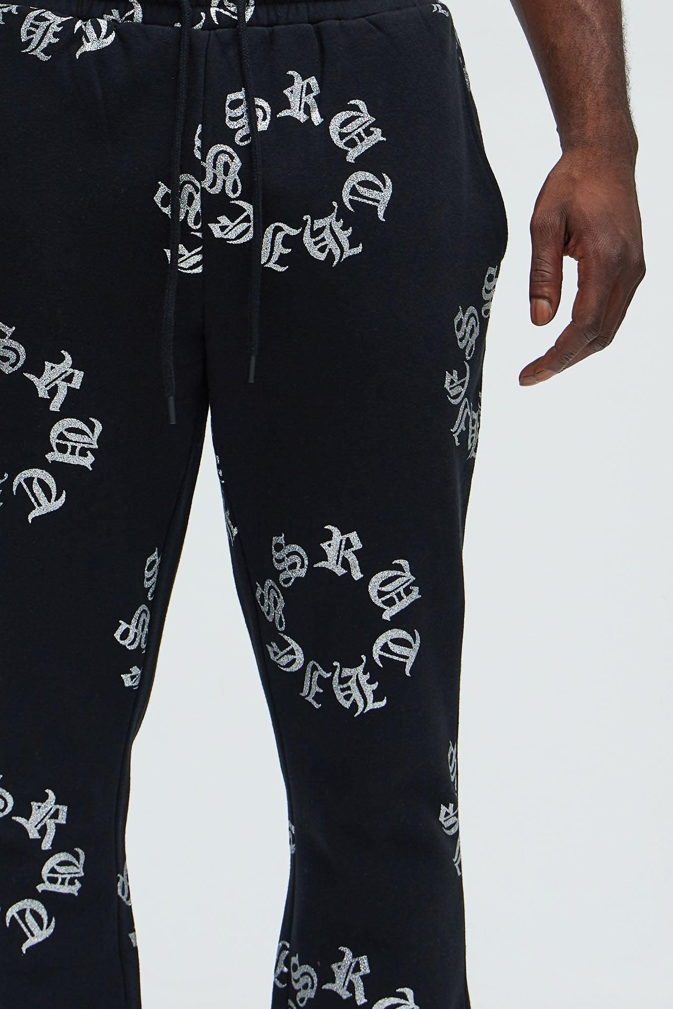 Tyson Bling My Line Skinny Flare Sweatpants - Black Product Image