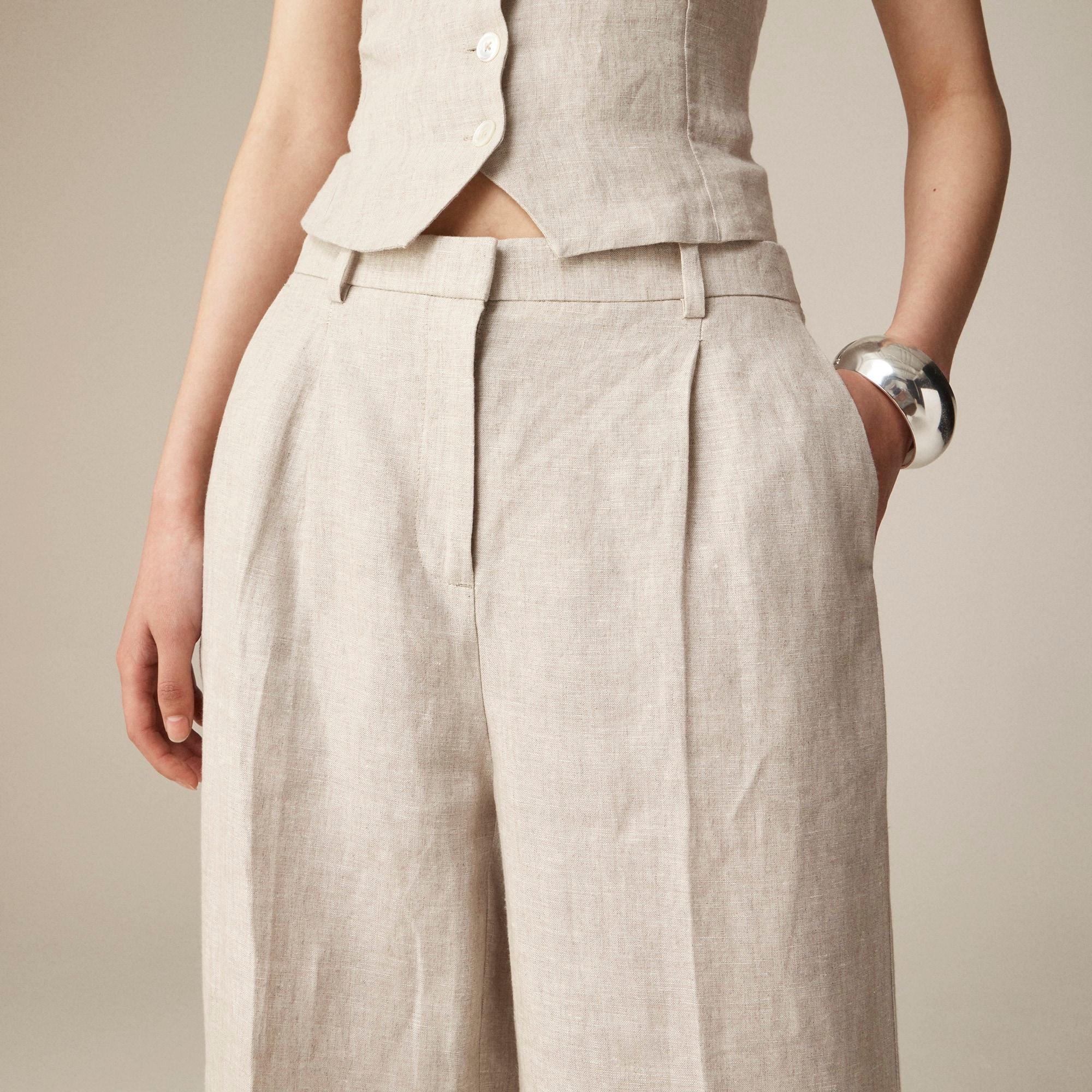 Wide-leg Essential pant in linen Product Image