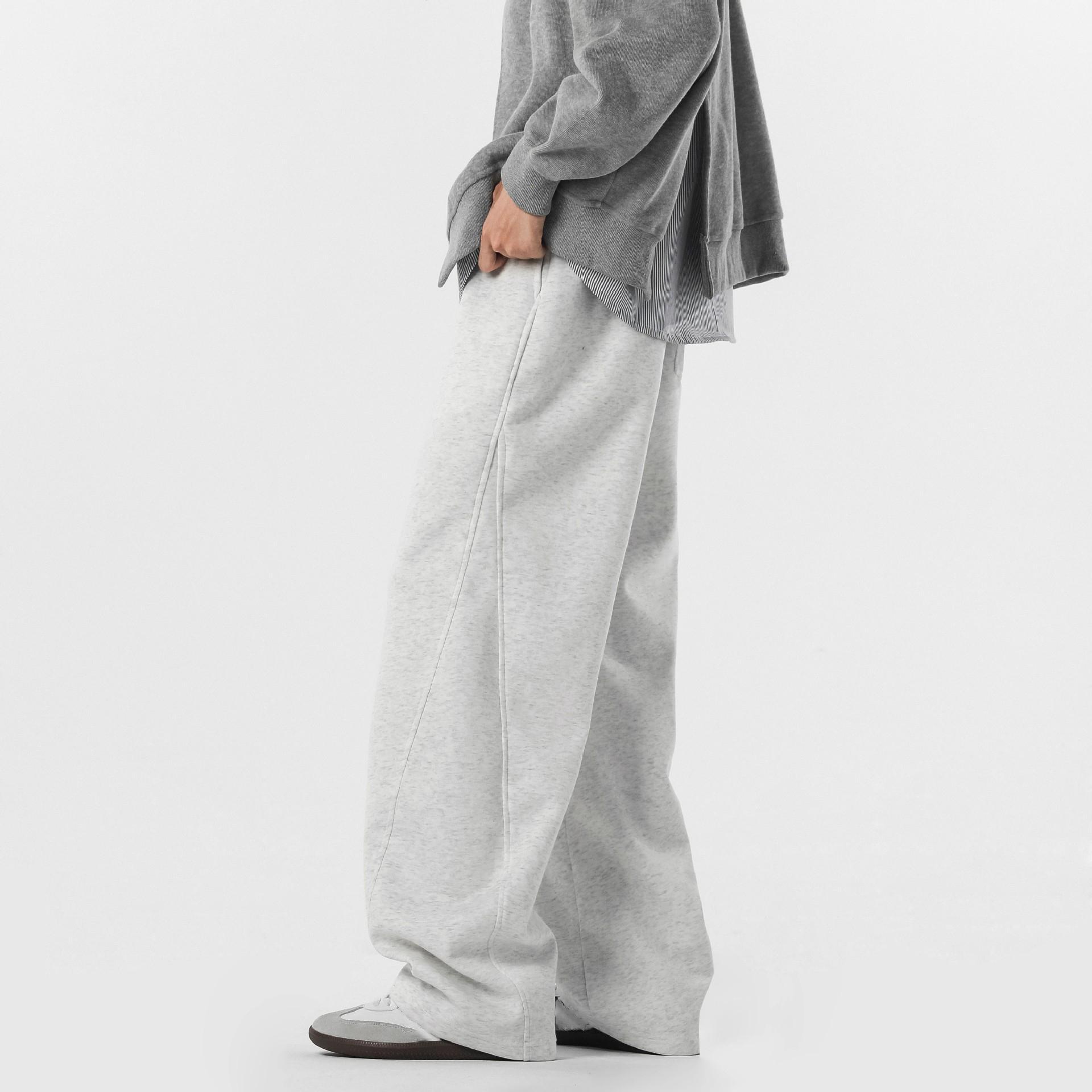 Sopula Retro High Street Scimitar Stitching Wide Leg Sports Pants Product Image