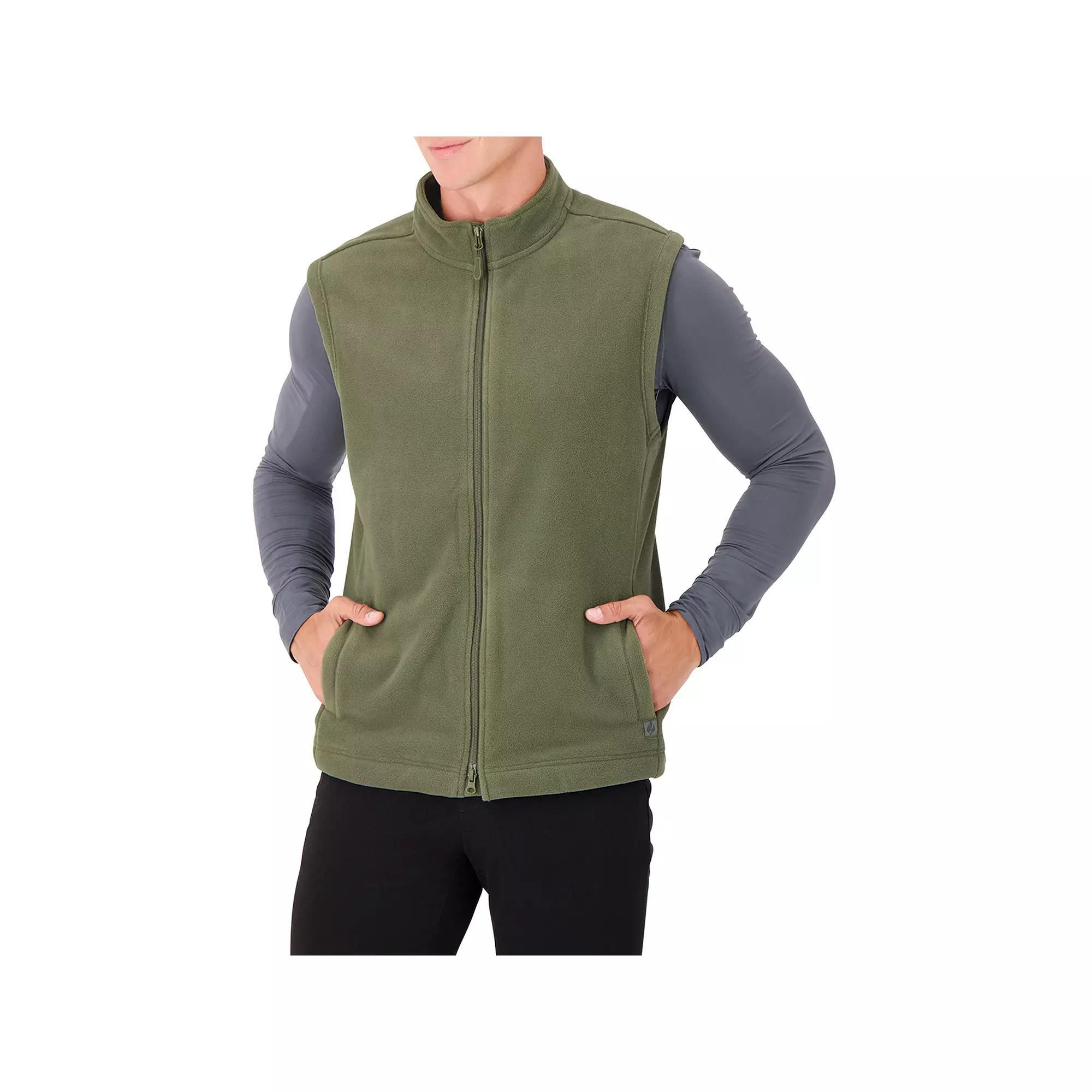 Men's Heat Holders Original Fleece Double Zipper Vest, Size: Large, Black Product Image