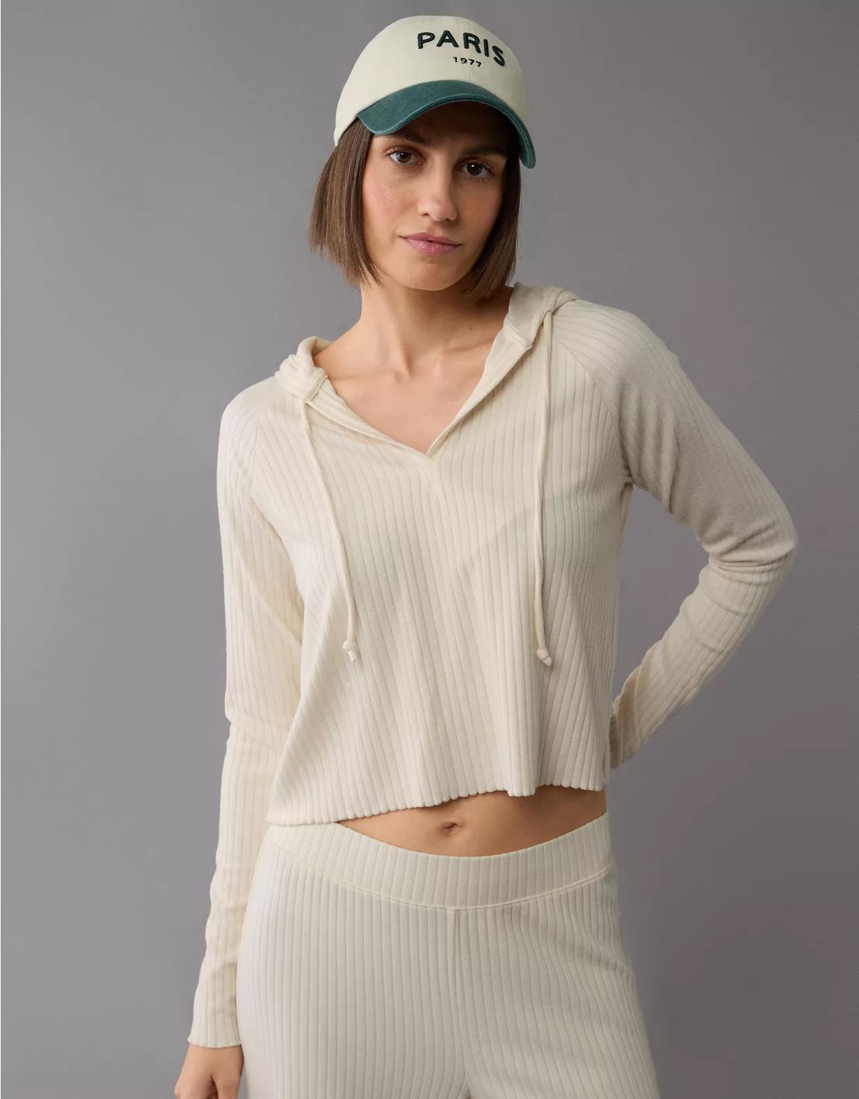 AE Cropped Sweater Lounge Hoodie Product Image