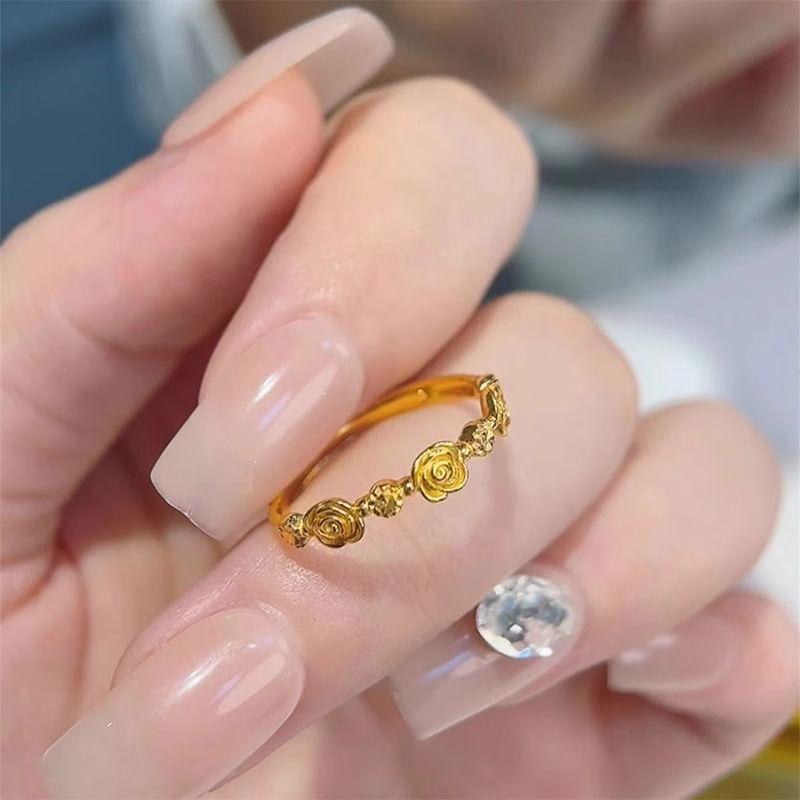 Floral Alloy Open Ring Product Image