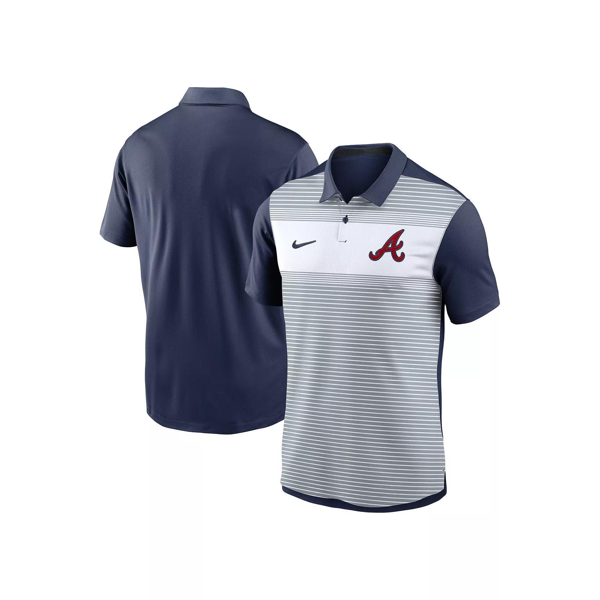 Men's Nike White/Royal Kansas City Royals Vapor Striped Performance Polo, Size: XXL Product Image